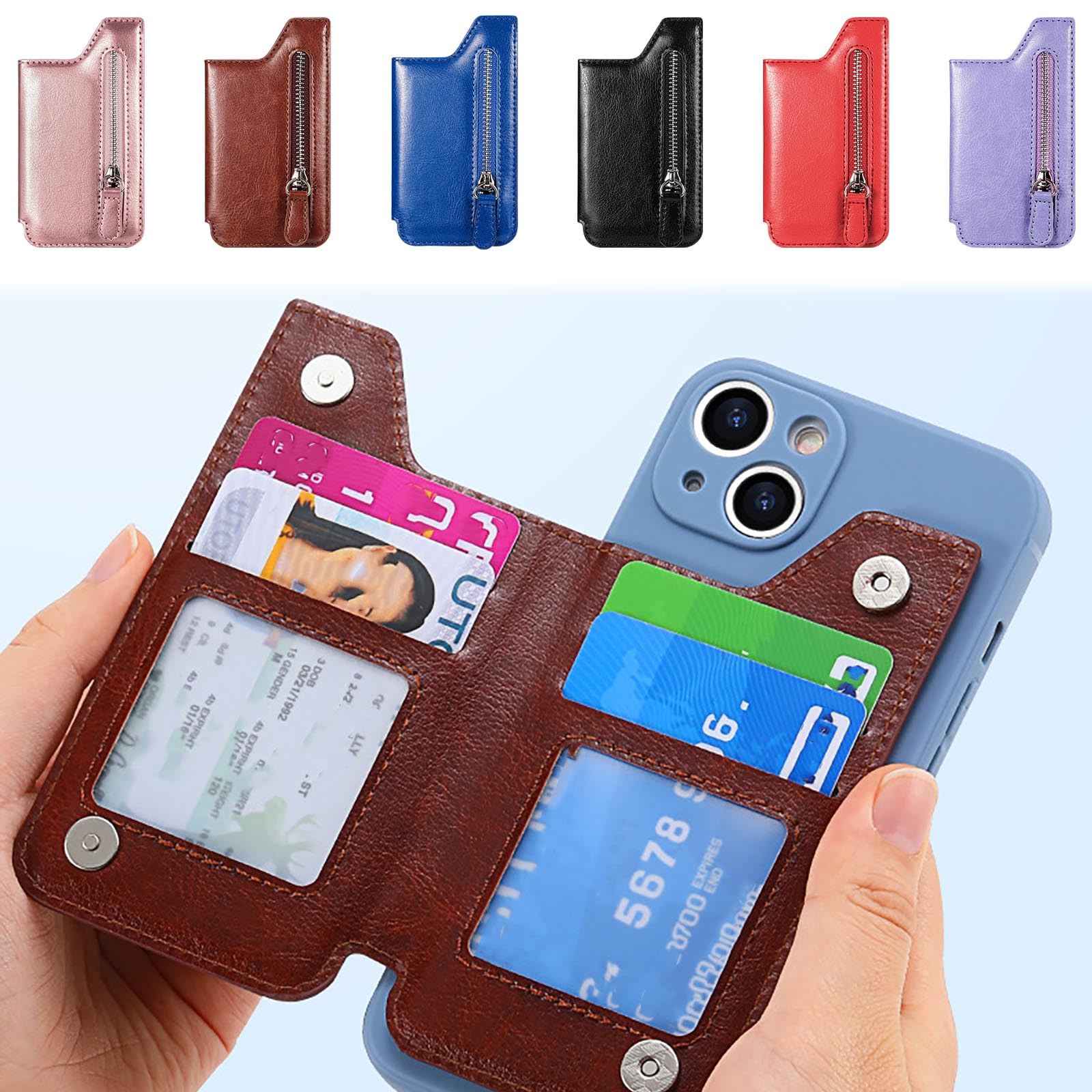 Multifunctional Adhesive Phone Wallet Card Holder - Leather Stick On Card Case for Back of iPhone, Samsung & Most Smartphones (Pink) | Perfect for Gym, Travel & Everyday Use