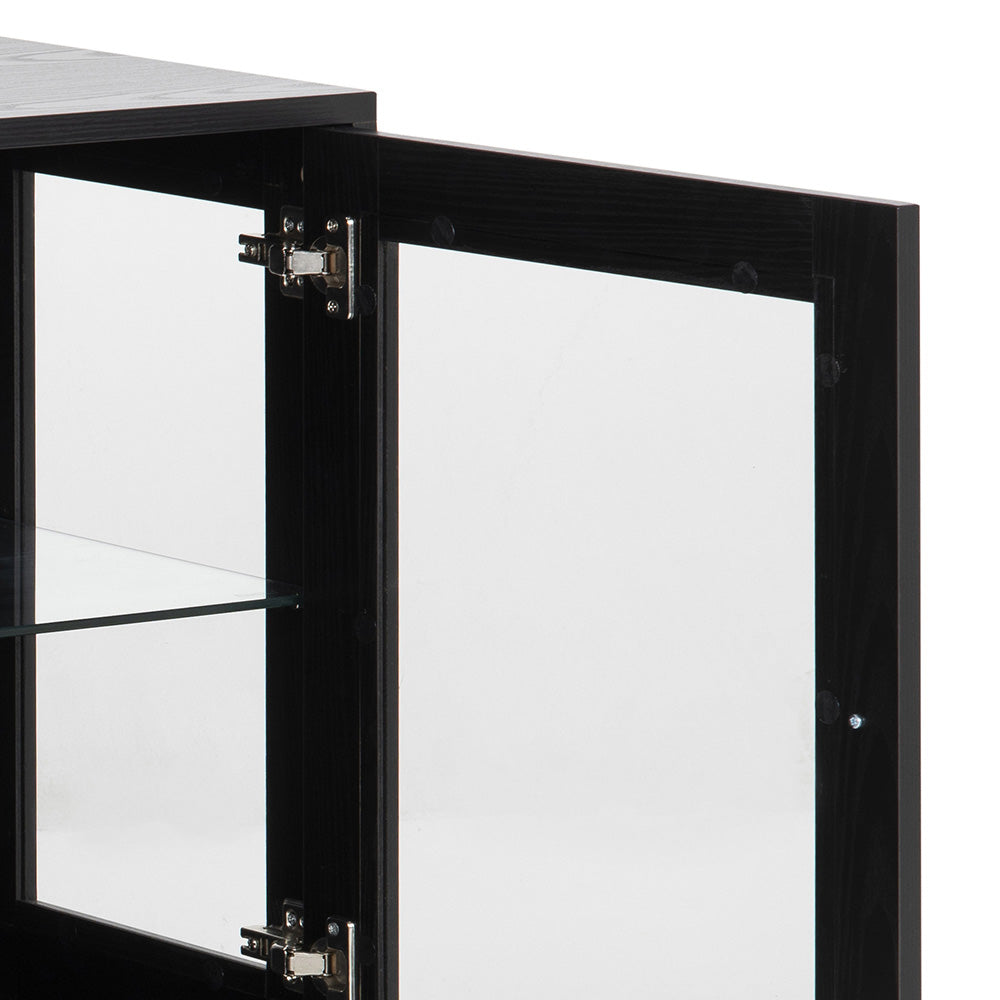 KREMAN 140cm Black Sideboard Buffet Cabinet - Modern Storage Solution for Dining Room, Living Room & Entryway