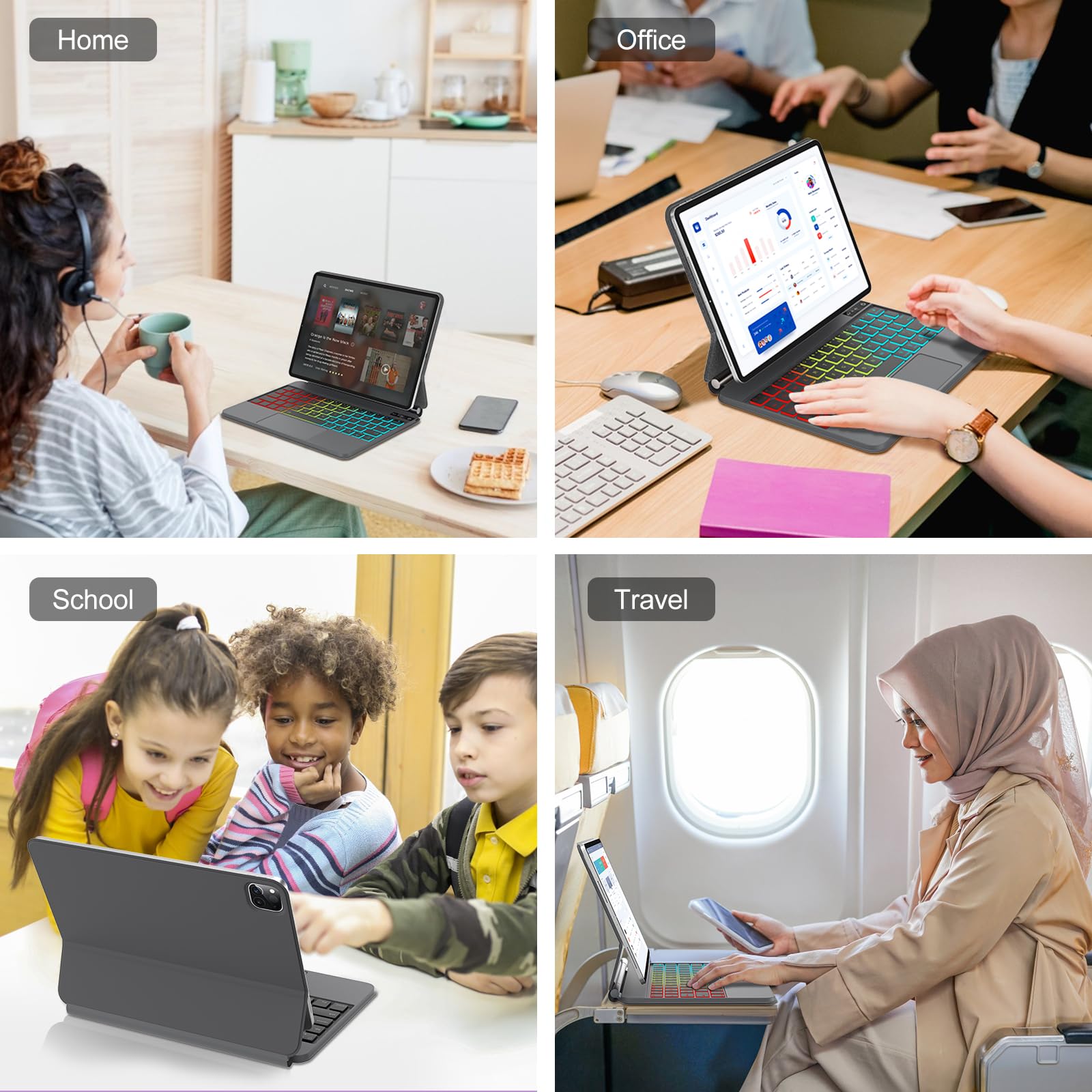 Magic Keyboard Case for iPad Air 13-inch (M2, 2024) & iPad Pro 12.9-inch (6th/5th/4th/3rd Gen) - Slim Magnetic Keyboard with Multi-Touch Trackpad, Floating Cantilever Stand & Rainbow Backlit Keys - Perfect for Work, Study & Creative Projects