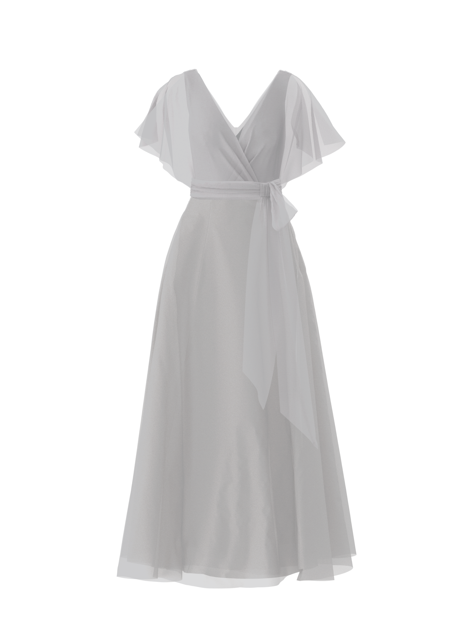 Elegant Platinum Bodice (Ava) & Skirt (Cerisa) Set with Sash Belt - Perfect for Weddings, Prom, and Formal Events