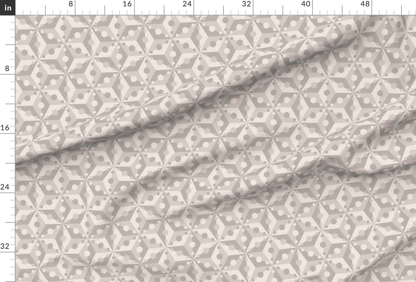 Geometric Taupe Spots Beige Satin Fabric by The Yard - Premium Printed Fabric for Sewing, Lining, Apparel, Fashion, Blankets & Home Decor | Perfect for DIY Dresses, Curtains & Throw Pillows