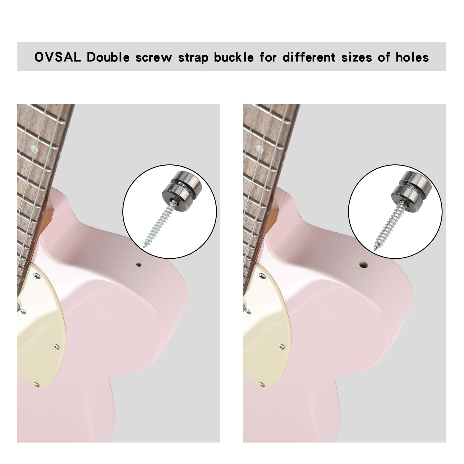 Electric Guitar & Bass Strap Locks - Black Flat Head Quick Release Security Straps (2-Pack) - Easy Installation for Fender Strat, Tele, Les Paul & Acoustic Guitars - Perfect for Live Performances & Studio Sessions