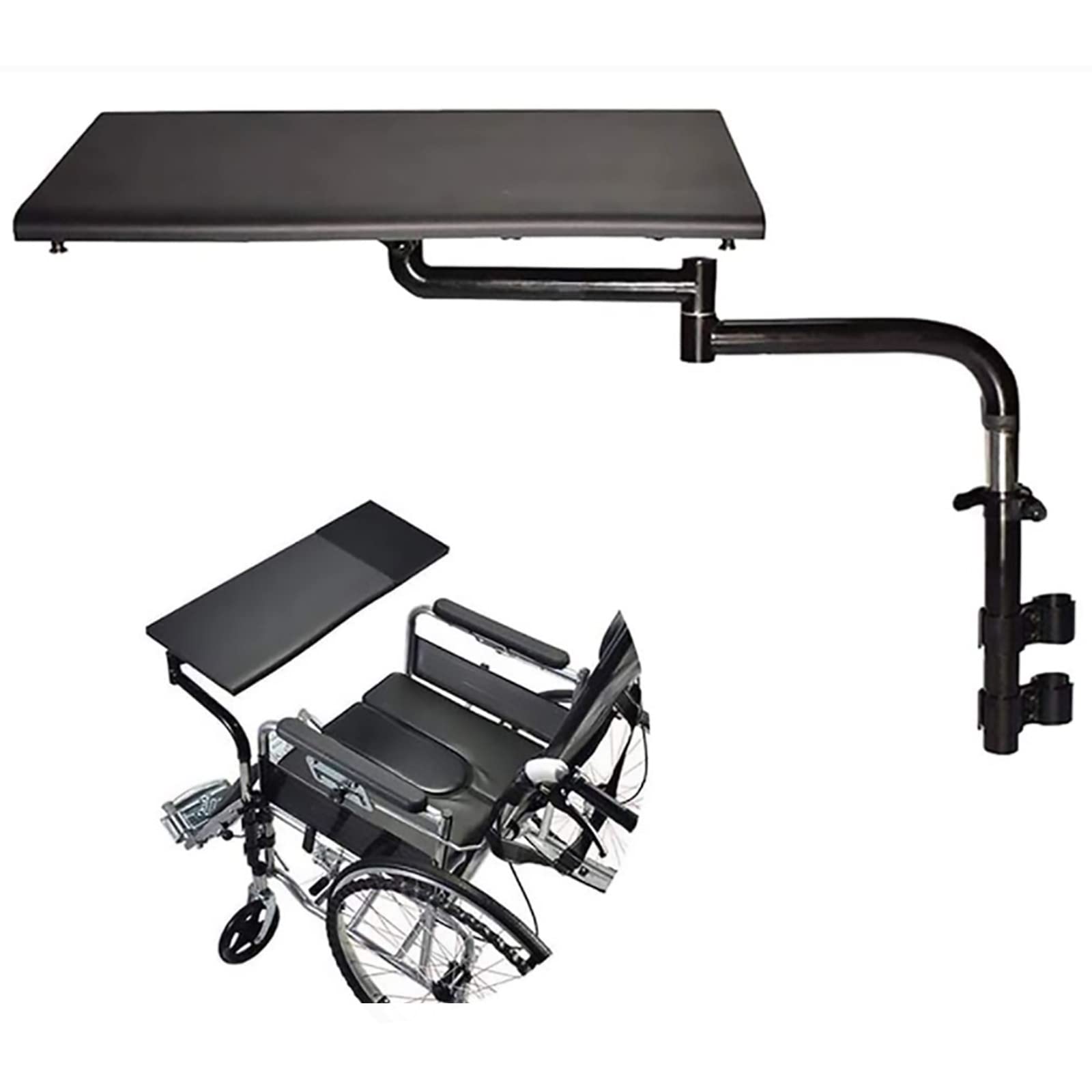 Adjustable Universal Wheelchair Tray with Cup Holder - Portable & Lightweight Desk for Elderly & Disabled - Foldable Dining & Work Surface (Color: Black) - Perfect for Meals, Reading, Laptop Use & Daily Activities