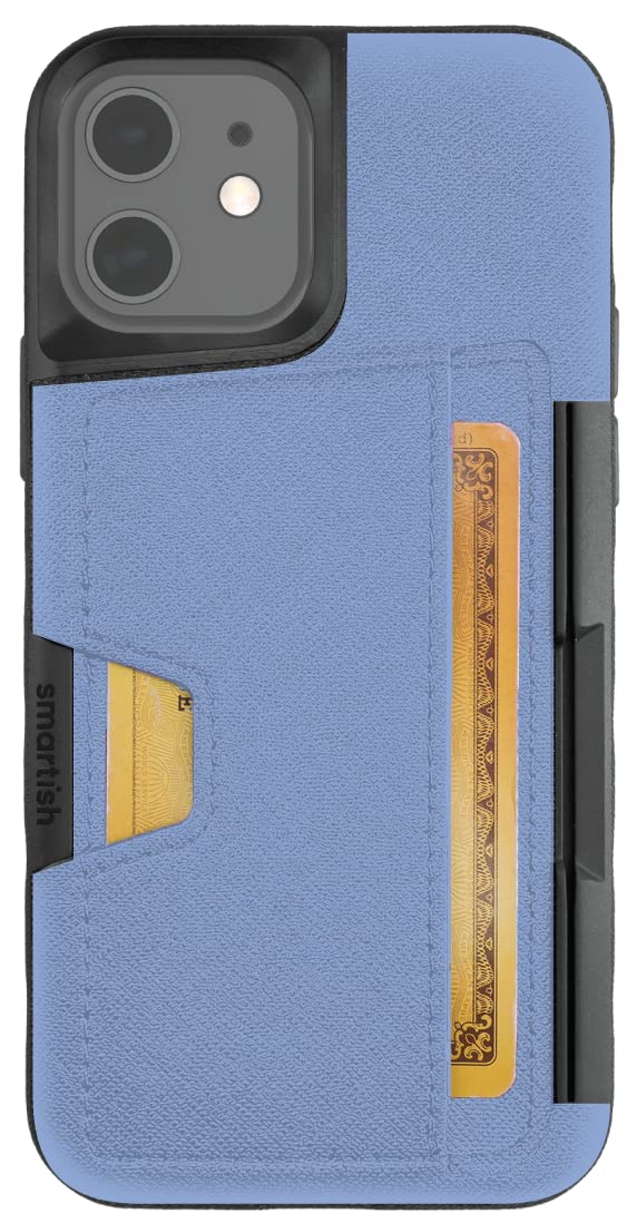 Smartish Pastel Blue iPhone 12 / iPhone 12 Pro Wallet Case - Slim Protective Kickstand & Credit Card Holder | Wallet Slayer Vol 2 | Perfect for Everyday Use, Travel & Hands-Free Viewing