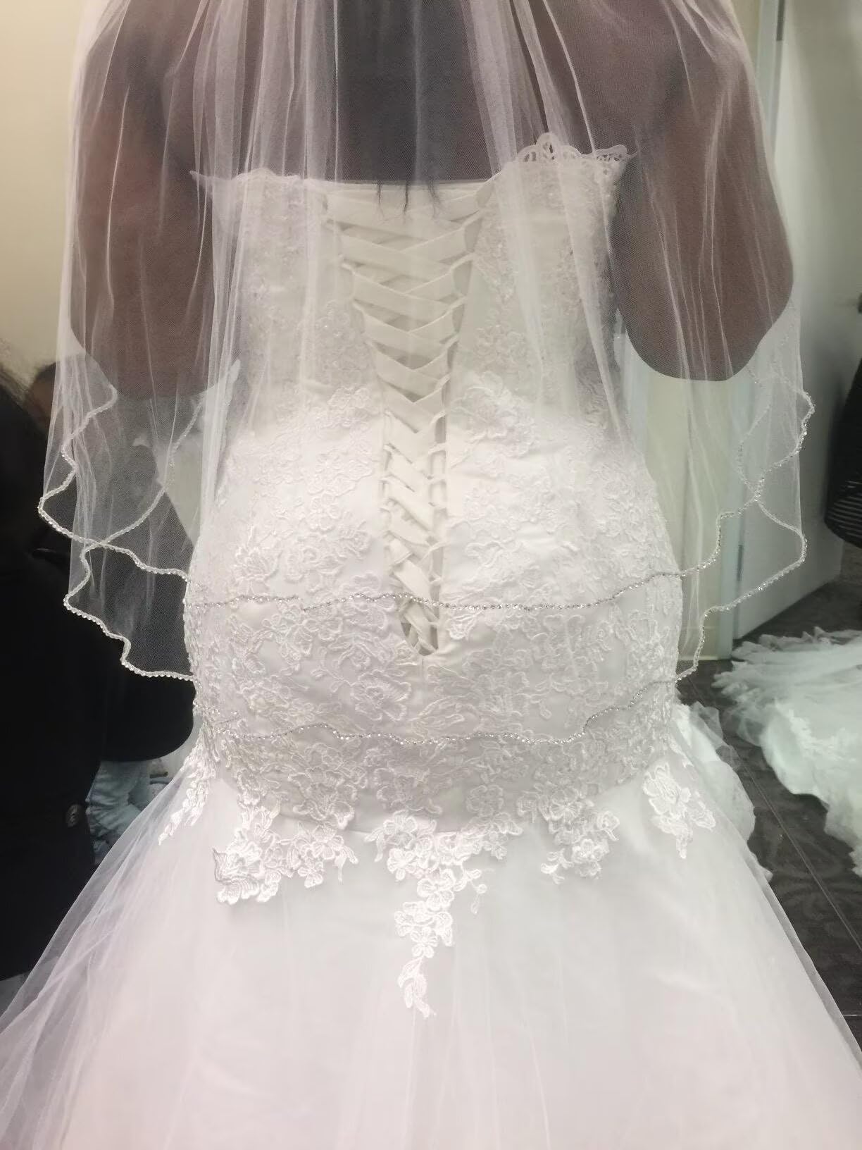 Elegant Lace Mermaid Wedding Dress 2025 | Strapless Beach Bridal Gown with Applique & Tulle | Perfect for Boho Beach Weddings, Destination Elopements, and Romantic Seaside Ceremonies