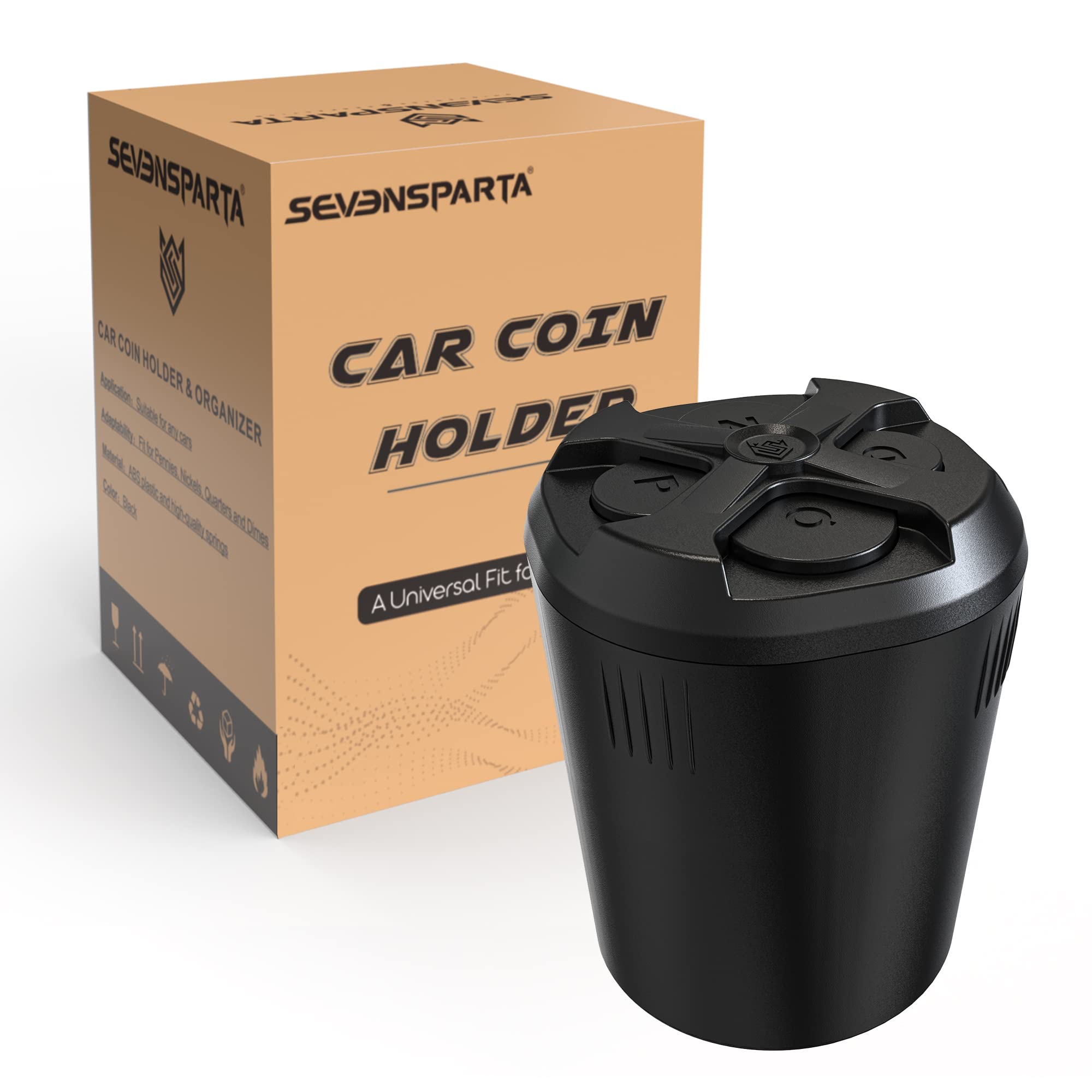 Seven Sparta Universal Car Coin Holder - Compatible with Most Car Cup Holders, Time-Saving Change Organizer for Car, Home & Office - Perfect for Road Trips, Commuting and Tidy Vehicle Storage