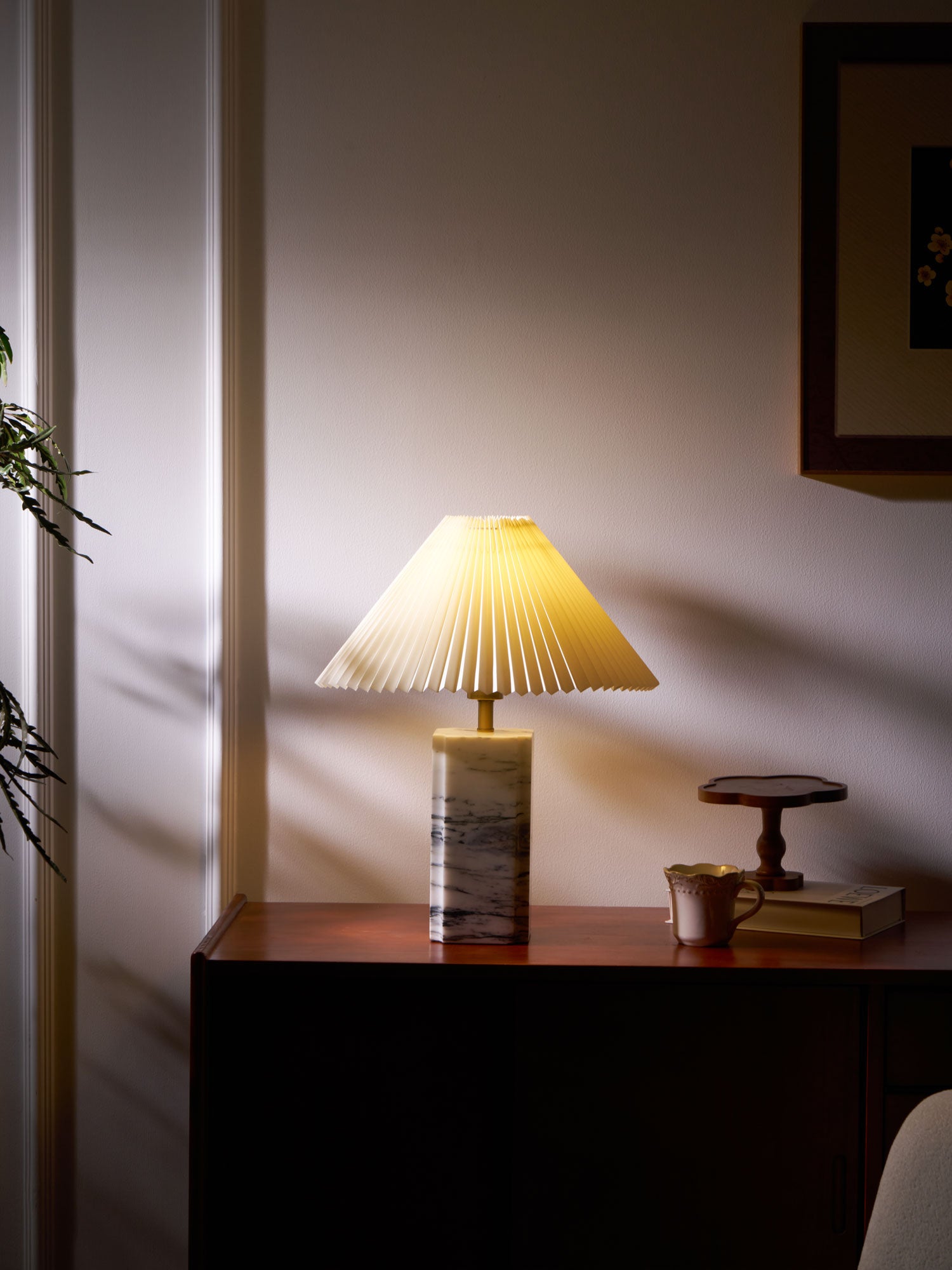 Bianca Marble Table Lamp - Elegant Home Decor Lighting for Bedroom, Living Room & Office | Dimmable LED Desk Lamp with Natural Stone Base