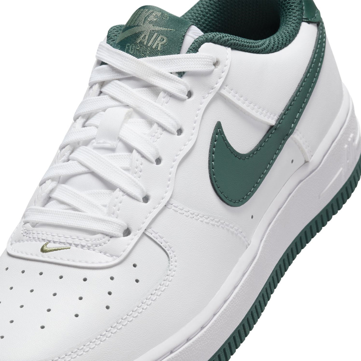 Nike Kids Air Force 1 'White Green' Sneakers - Comfortable Basketball Shoes for Boys & Girls - Perfect for School, Sports & Casual Wear