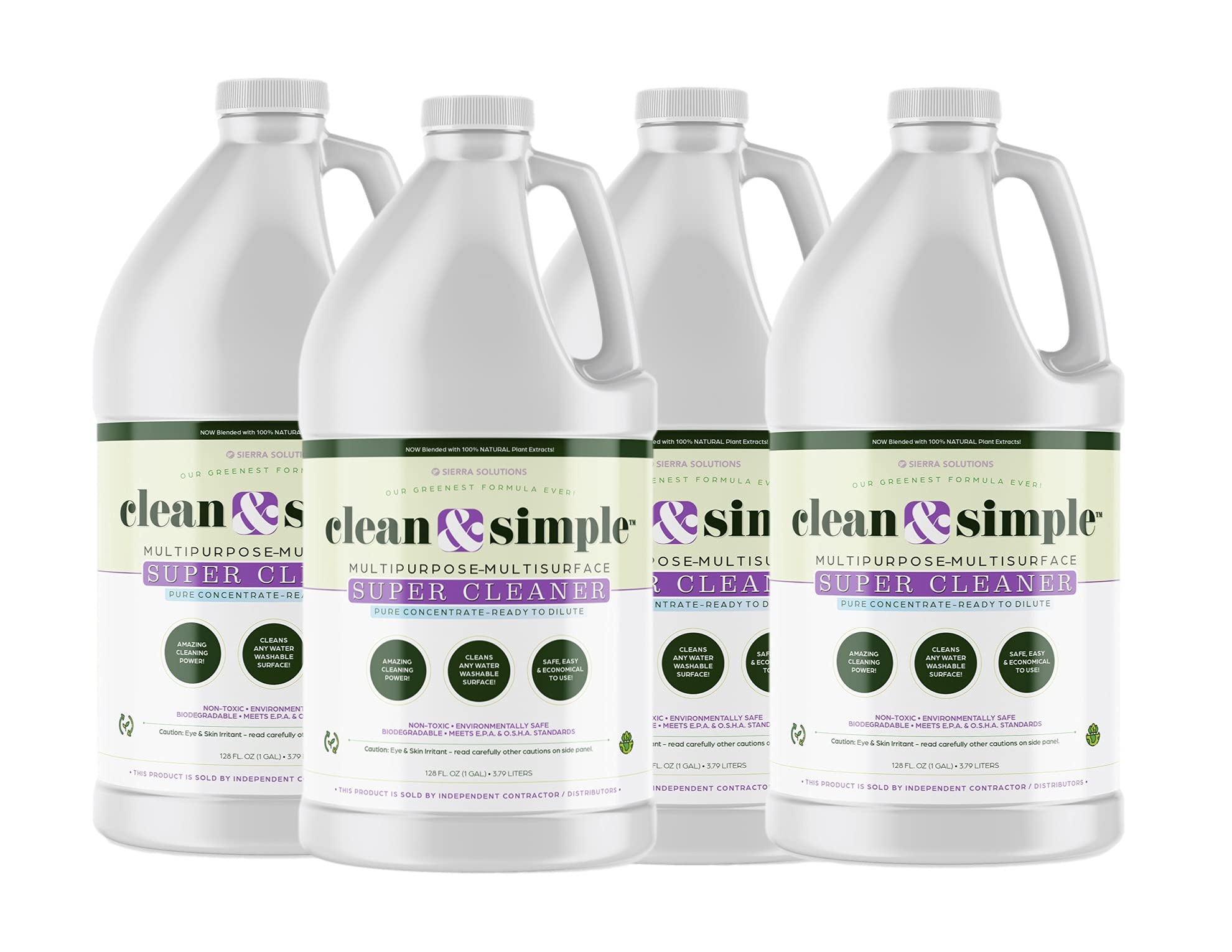 Sierra Solutions All-Purpose Cleaner Concentrate - 4 Pack (1/2 Gallon Each) | Multi-Surface Cleaning for Kitchen, Bathroom, Floors & More | Eco-Friendly & Powerful Degreaser