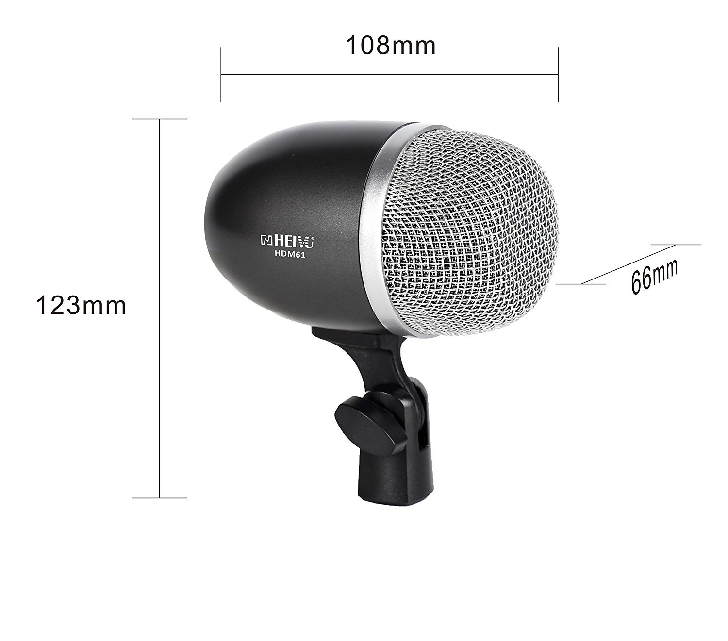 Heimu Professional Bass Drum Microphone - High Sensitivity Big Drum Mic for Live Performances & Studio Recording - Perfect for Drum Kits, Concerts, and Music Production
