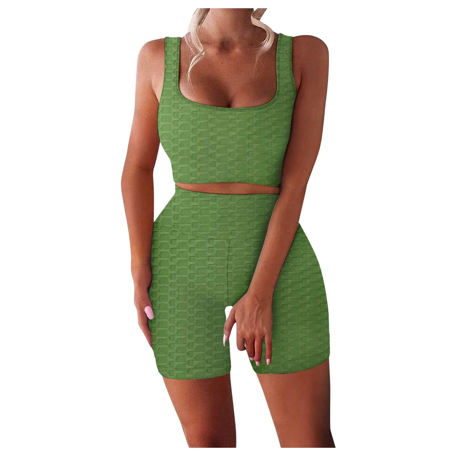 Women's High Waist Yoga Set - 2 Piece Workout Outfit for Gym & Fitness