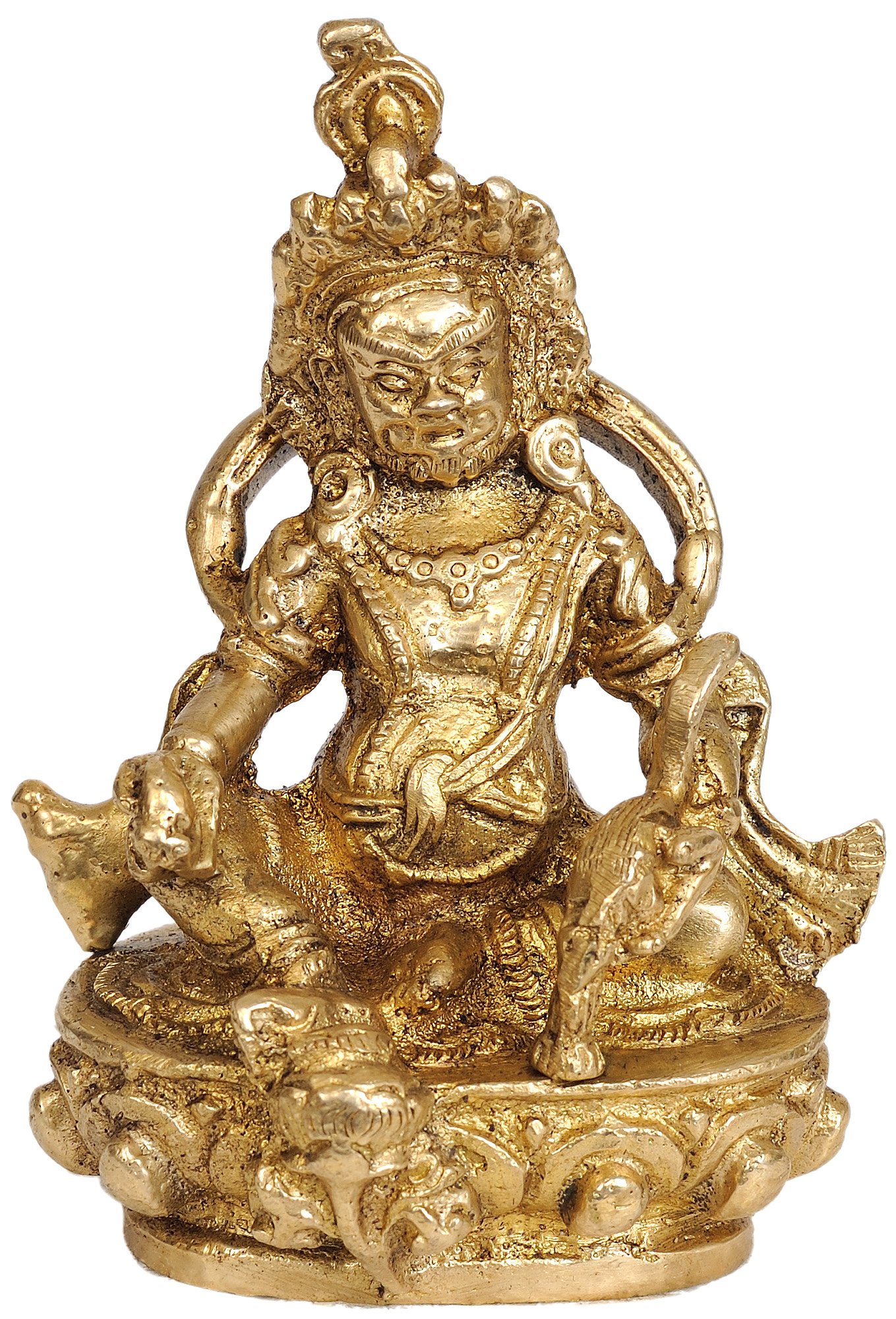 Kubera - Hindu God of Wealth & Prosperity - Handcrafted Brass Statue for Home Altar, Office Decor & Spiritual Blessings