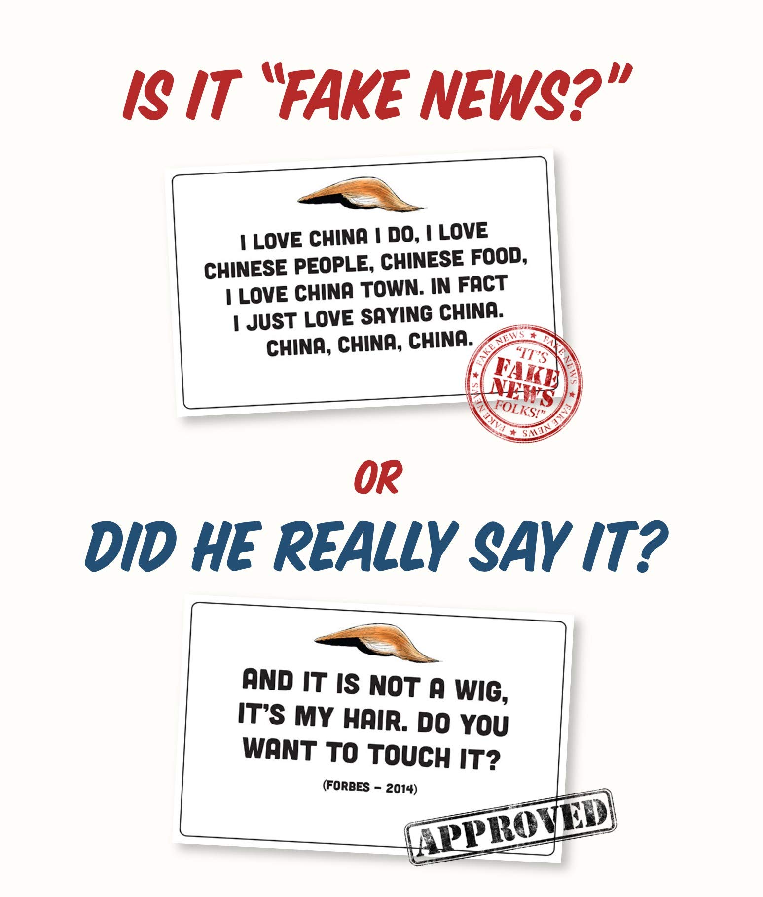 Trump Cards Game - Fake News or Real? Fun Political Party Game for Adults & Friends - Perfect for Game Nights, Gifts, and Political Discussions