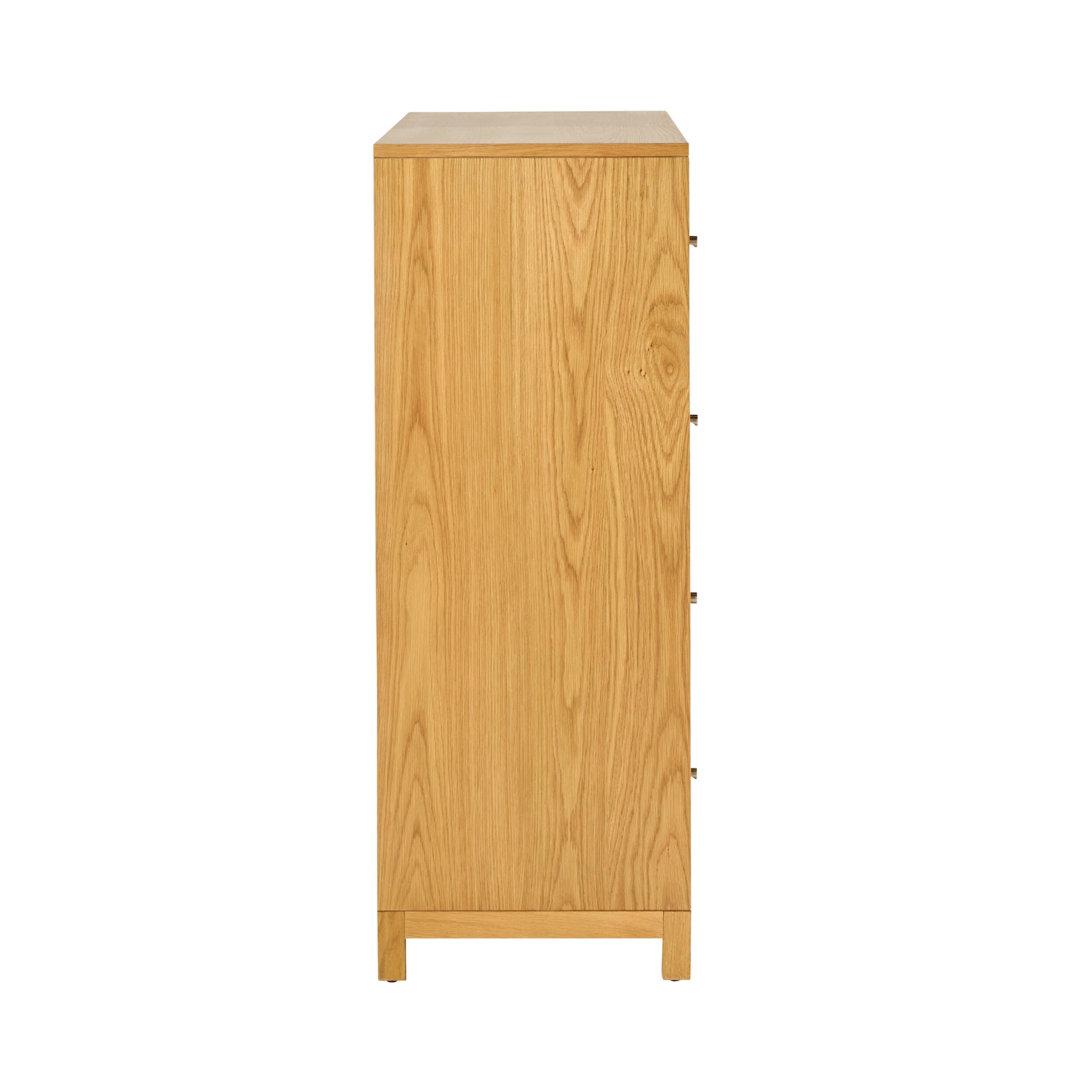 Avalon 4-Drawer Chest Light Oak - Stylish Wooden Dresser for Bedroom Storage & Organization