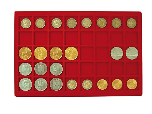 Aluminum Coin Case with 5 Red Coin Trays - Holds 200 Coins or 34mm Coin Capsules | Durable Storage for Collectible Coins, Tokens & Medals | Perfect for Numismatic Display, Organization & Protection