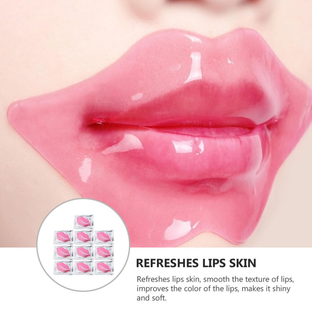 FOMIYES 100 Pcs Hydrating Exfoliating Lip Mask with Collagen - Overnight Lip Care Treatment for Dry, Chapped Lips - Perfect for Nighttime Lip Therapy & Daily Moisturizing