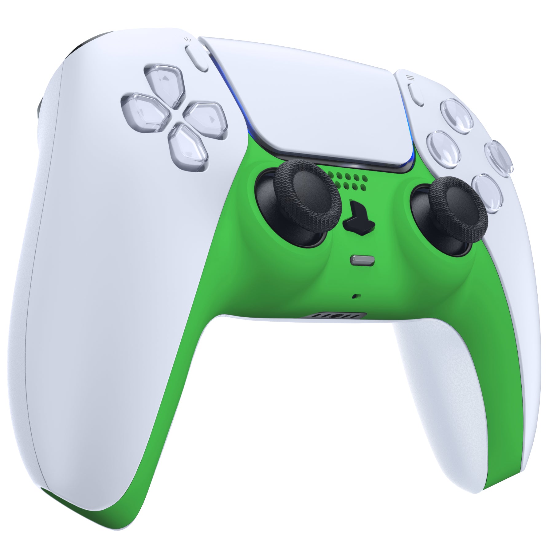 eXtremeRate Custom PS5 Controller Shell Cover - Replacement Faceplate with Accent Rings for BDM-010/020/030/040/050 Models (Green) | Gaming Accessories for Enhanced Style & Personalization