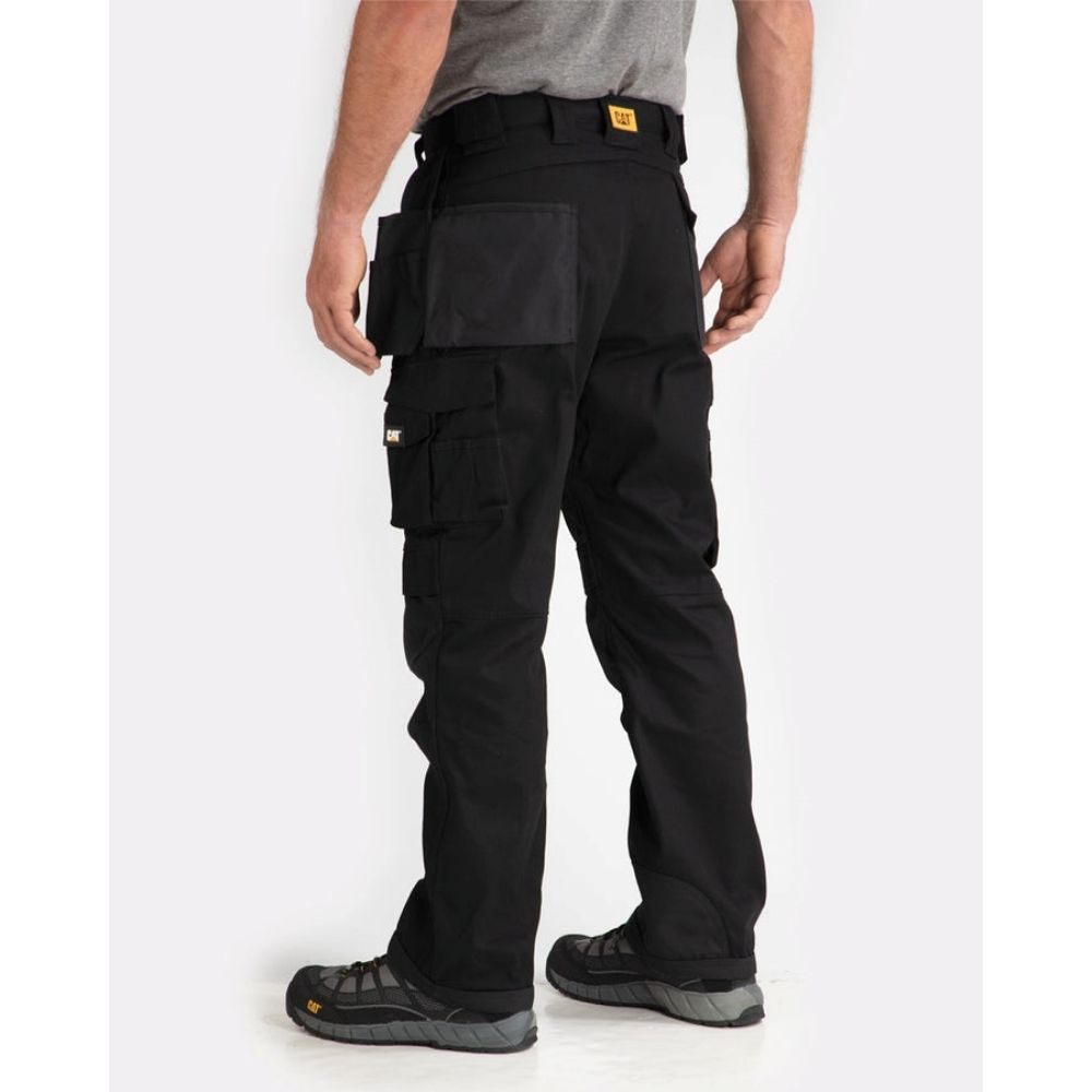 CAT Men's Trademark Work Pants - Durable & Comfortable Black C172 for Construction, Landscaping & Outdoor Work