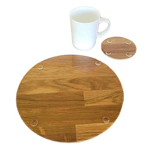 Clear Round Placemats and Coasters Set - 8 Large Placemats & 8 Coasters for Dining Table, Kitchen, Party - Durable & Stylish Home Decor