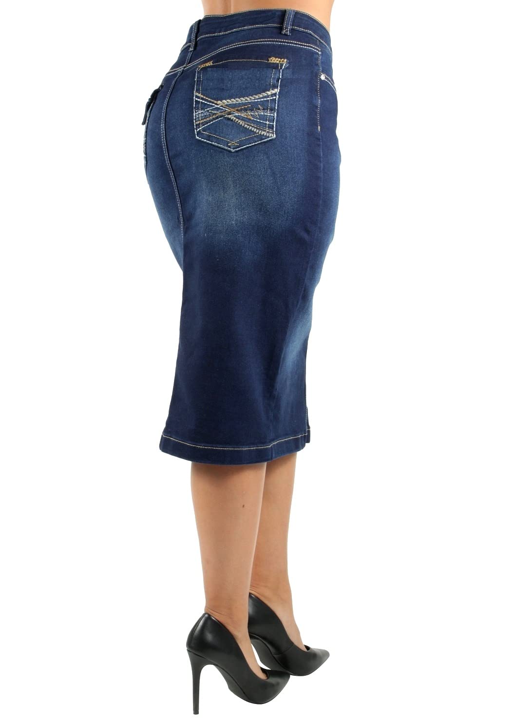 Jack David 1826 Women's Plus Size Stretch Denim Jeans - Soft Curvy Fit in Blue & Black - Sizes 1X 2X 3X | Comfortable Casual & Work Wear for Everyday Style