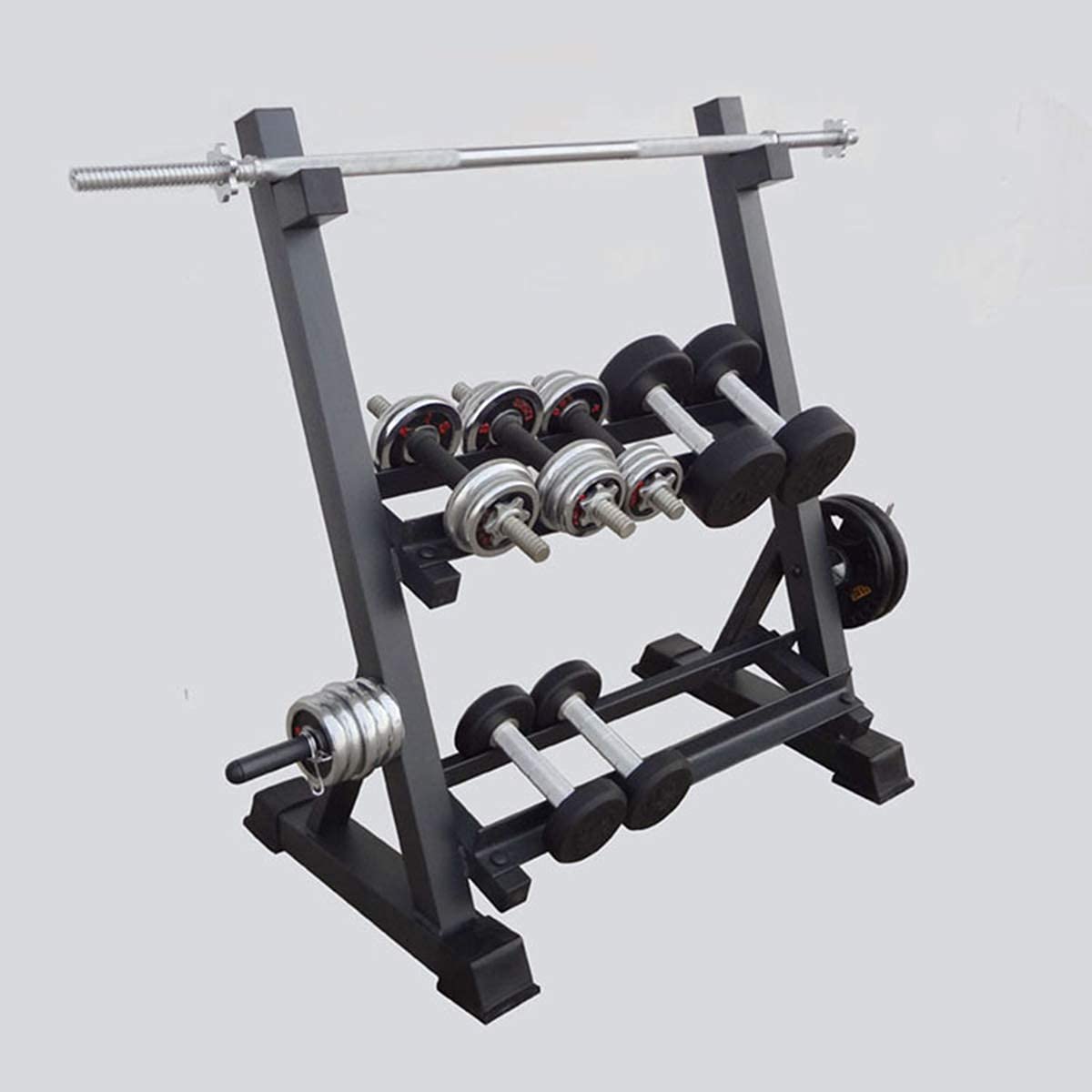 2-Tier Dumbbell Rack - Heavy Duty Dumbbell Storage Stand for Home Gym & Commercial Use | Organize Dumbbells for Strength Training, Weight Lifting & Fitness Workouts | Perfect for Garage, Basement & Personal Training Spaces
