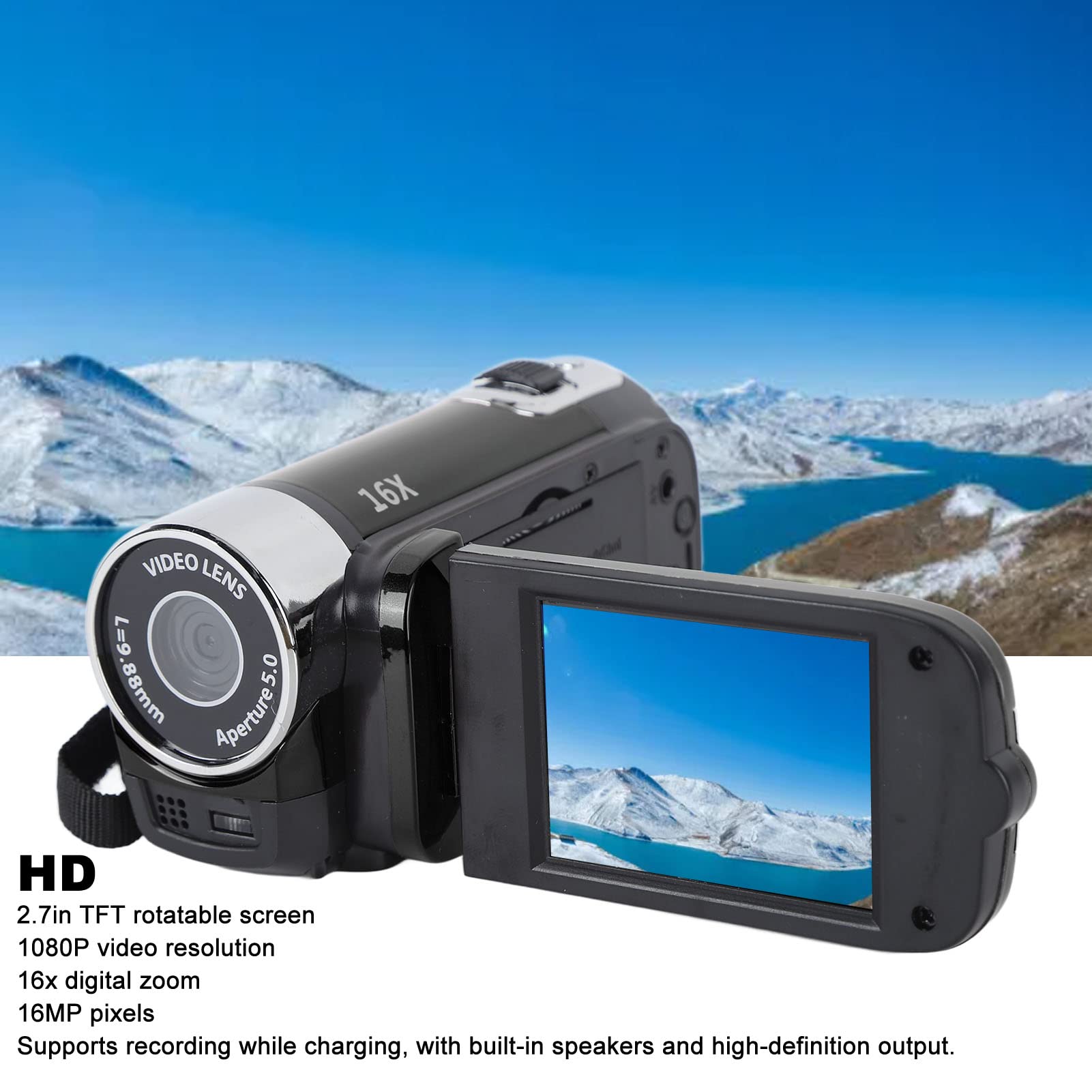 4K 48MP Digital Video Camera Camcorder with 2.7