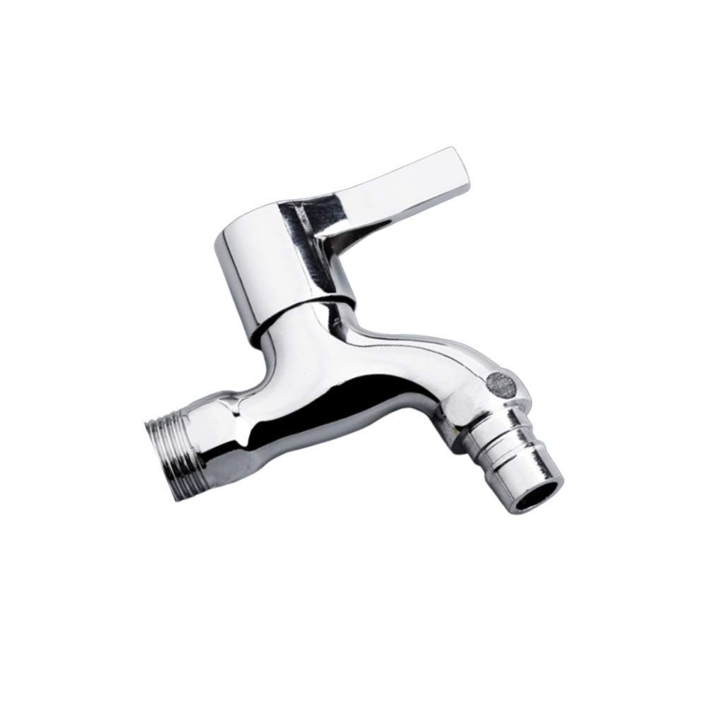 Yardwe 1 Pack Outdoor Garden Water Faucet - Silver Stainless Steel Straight Handle Tap for Washing, Watering Plants & Car Cleaning | Durable Backyard, Patio & Greenhouse Use