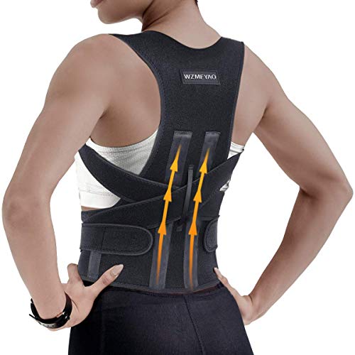 WZMEYAO Posture Corrector for Women & Men - Adjustable Back Brace & Shoulder Support for Improved Posture & Back Pain Relief (Small) - Perfect for Office Work, Driving & Daily Activities