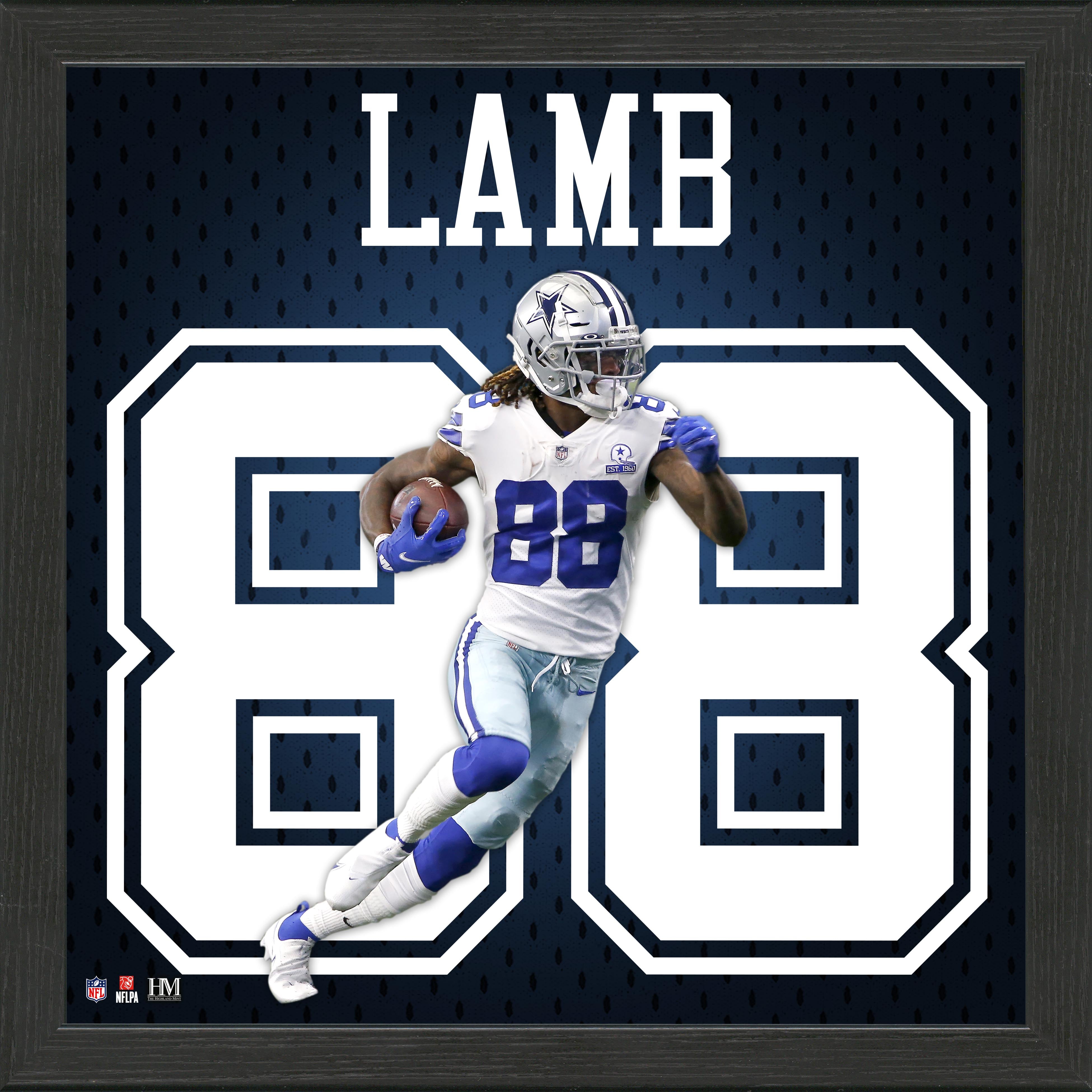 Authentic CeeDee Lamb Dallas Cowboys Impact Jersey Frame - Perfect for Displaying NFL Memorabilia in Home, Office, or Man Cave