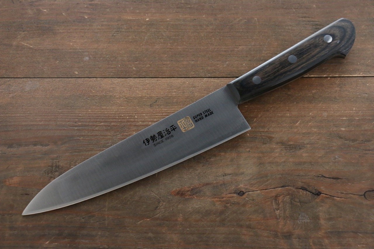 Premium Iseya Molybdenum Gyuto 180mm Chef Knife with Black Pakkawood Handle - Professional Japanese Kitchen Knife for Slicing, Dicing & Meat Cutting