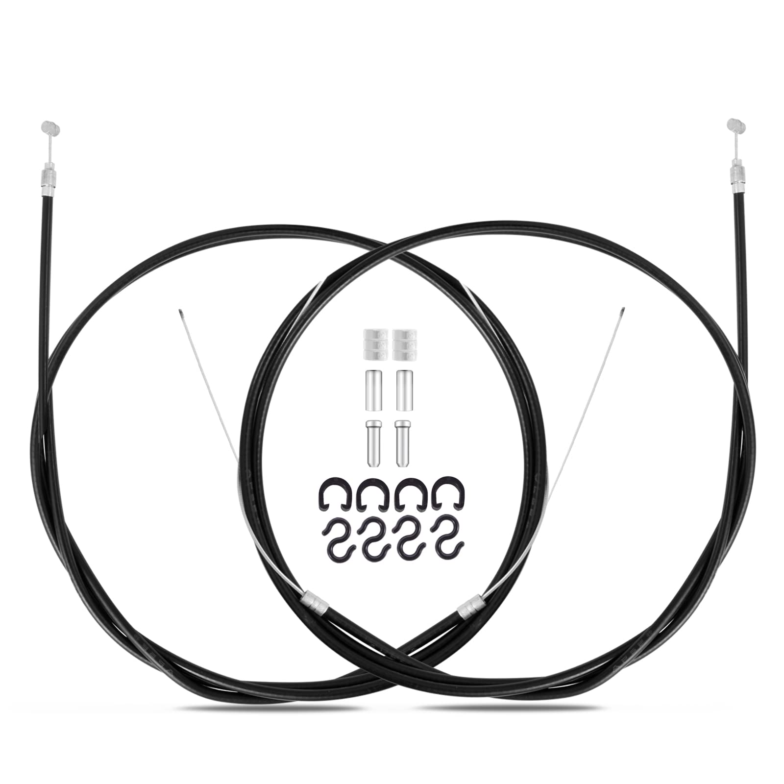 Universal Bike Brake Cable Set - Front & Rear Brake Wire for Mountain, Road & Common Bicycles | Durable Black Brake Cables with Free End Caps | Perfect for MTB, Commuting & Cycling Maintenance