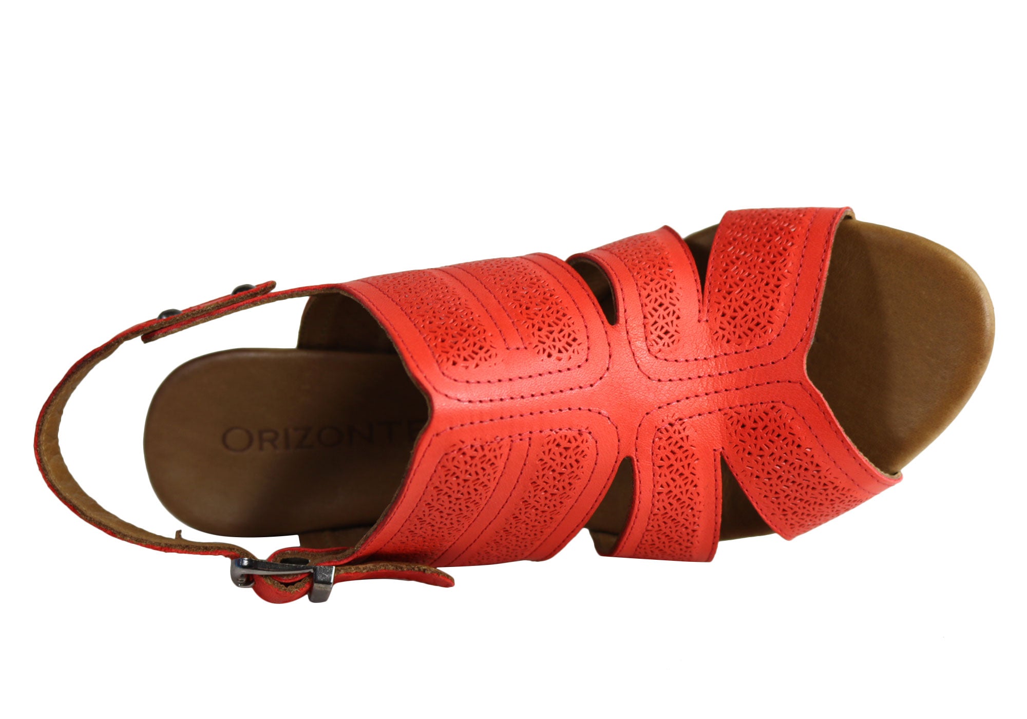 Orizonte Pinta Women's European Leather Comfortable Wedge Sandals - Stylish & Supportive for Summer, Beach, and Casual Outings
