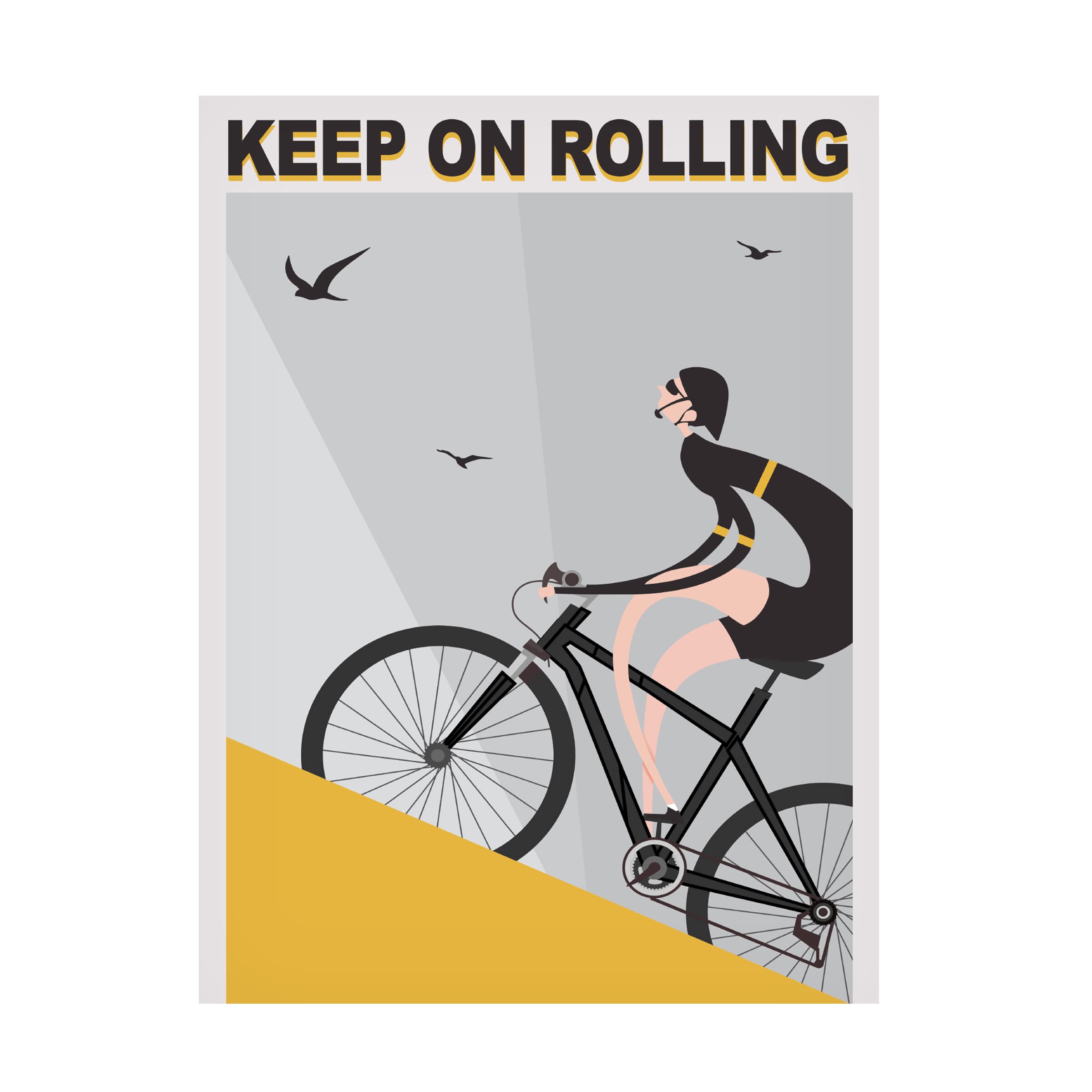Trademark Fine Art 'Keep On Rolling' Canvas Wall Art by Ayse - Modern Home Decor for Living Room, Bedroom & Office