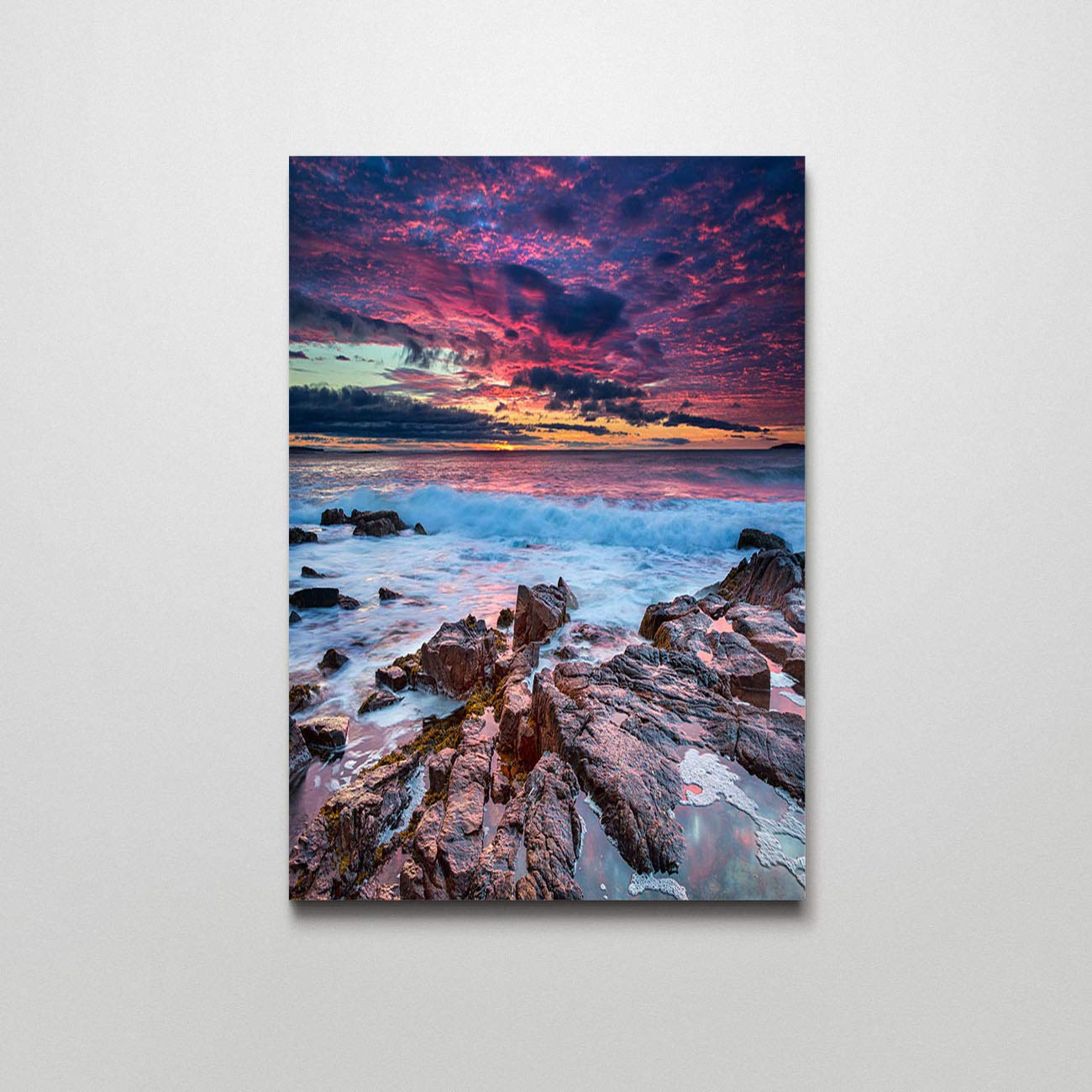 Sunrise in Acadia National Park Maine Canvas Wall Art - 24x36 Inch Nature Landscape Painting for Living Room & Bedroom Decor - Perfect for Home, Office, and Gift Giving