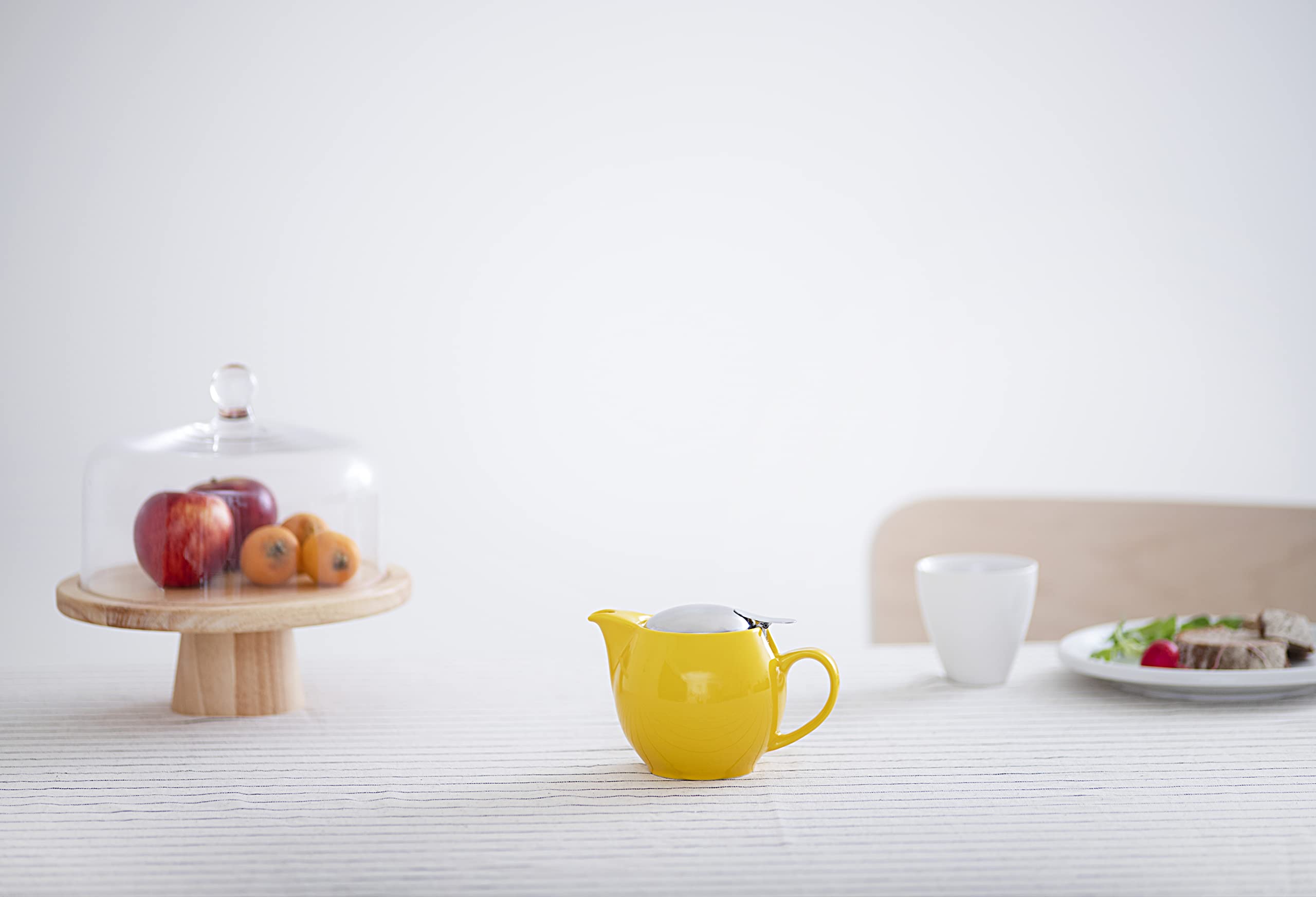 ZERO JAPAN Round Teapot 15 oz (450ml) Yellow Pepper - Japanese Style Ceramic Teapot for Loose Leaf Tea, Perfect for Home, Office & Tea Ceremonies