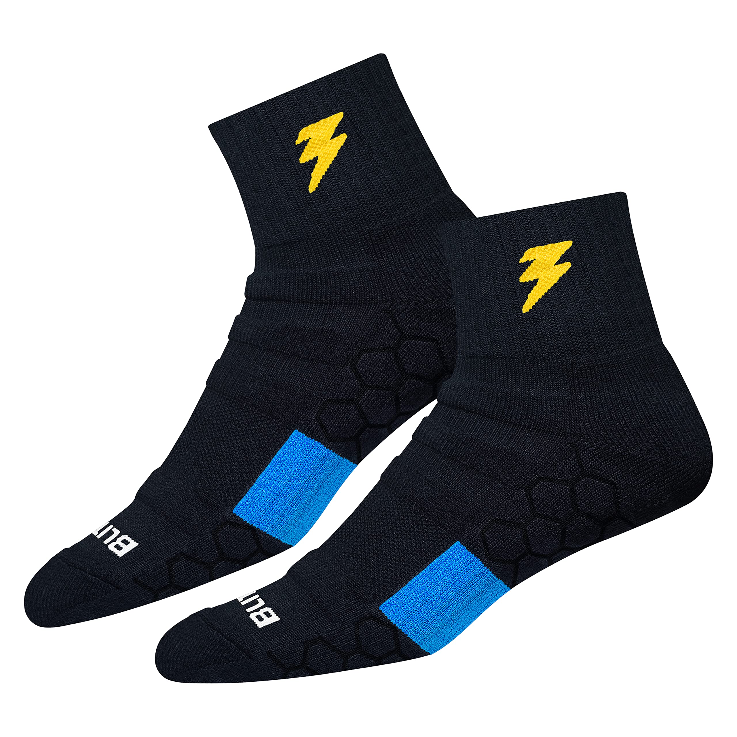 BLITZSOX Hi-Tech Performance Athletic Quarter Length Socks for Men & Women - Breathable Cushioned Running Socks for Tennis, Fitness & Training (3-Pack) - Perfect for Gym, Sports & Everyday Active Wear