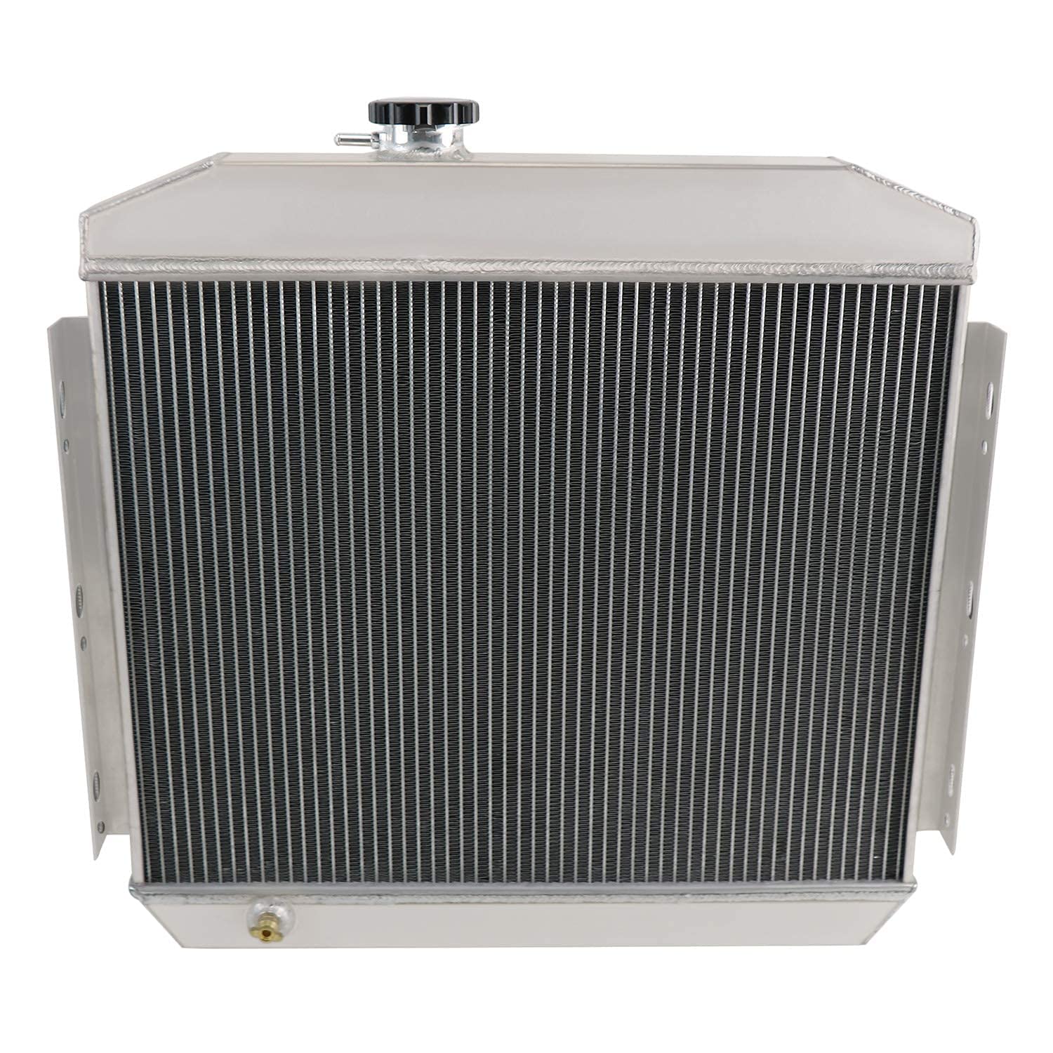 High-Performance 4 Core Aluminum Radiator with Shroud Fan & Relay Kit - Compatible with 1955-1957 Chevy Bel Air & Del Ray V8 - Easy Mounting & US Shipping - Perfect for Classic Car Restoration & Hot Rod Upgrades