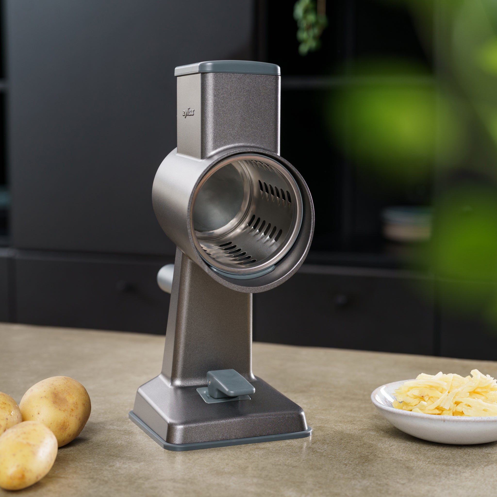 Premium Stainless Steel Drum Grater Set - 4 Sided Multi-Function Cheese, Zester, Vegetable & Nut Grater - Perfect for Cooking, Baking & Garnishing Dishes