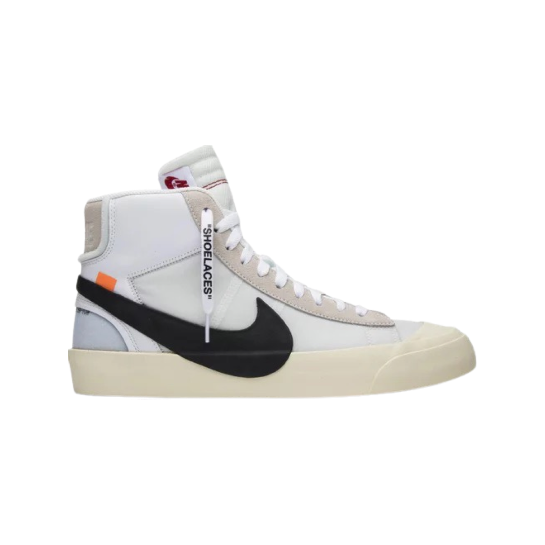 Nike x Off-White The Ten Blazer Mid OG Sneakers 2018 - White, Black & Muslin Colorway | Limited Edition Basketball Shoes for Streetwear & Casual Outfits