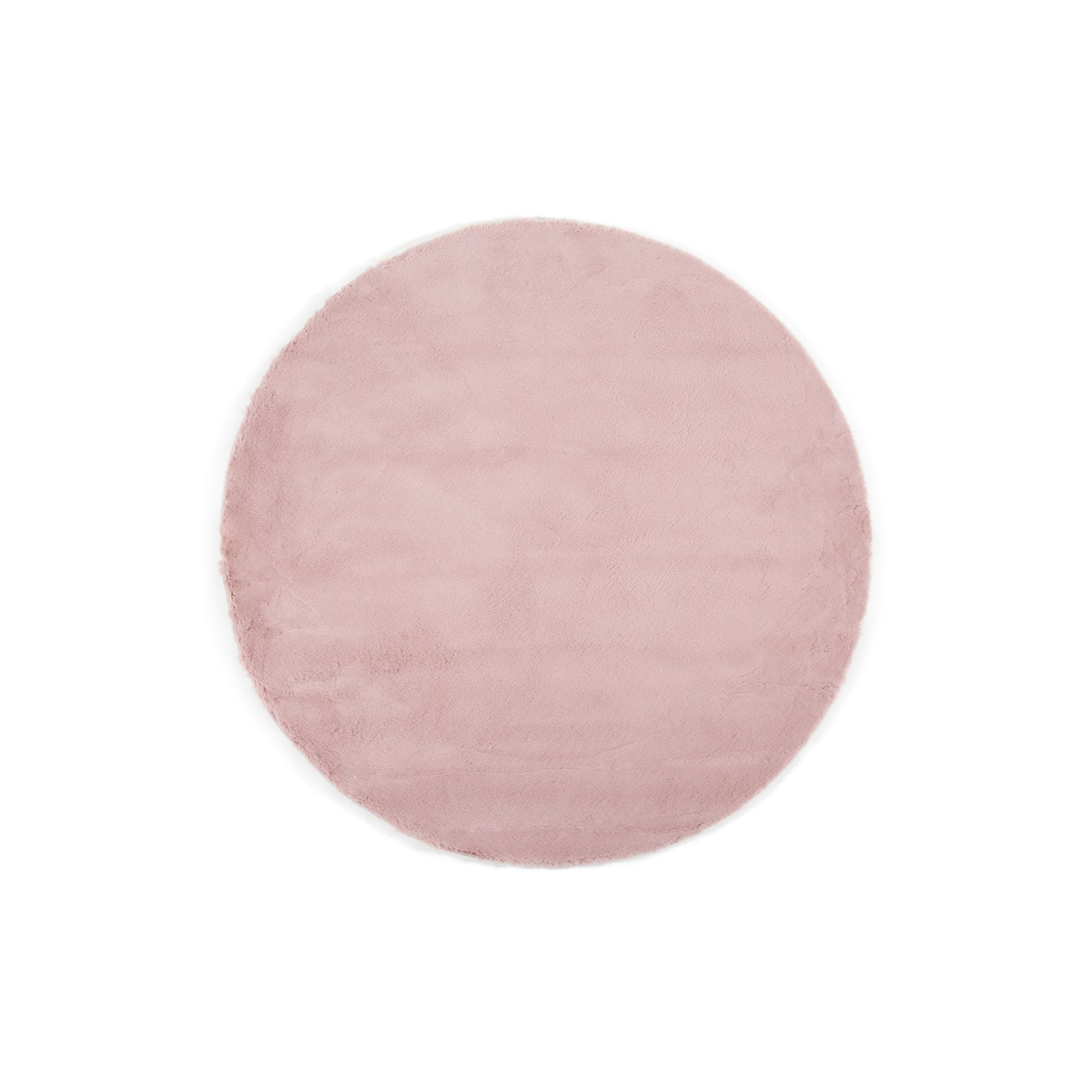 Soft Pink Round Rug 2' x 2' (150cm x 150cm) - Fluffy Mitis Shaggy Carpet for Living Room, Bedroom & Nursery Decor