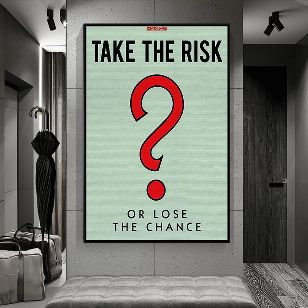 Alec Monopoly Take the Risk Canvas Wall Art - Modern Pop Art Painting for Home & Office Decor | Perfect for Living Room, Bedroom, or Gift