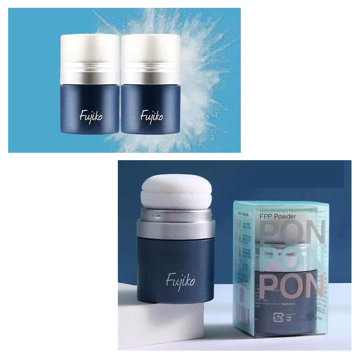 Fuj Iko Dry Shampoo Powder for Dark Hair - No Wash Volumizing Hair Powder, Instant Oil Absorbing & Fluffy Texture (2 Pack) - Perfect for Travel, Gym & Quick Hair Refresh