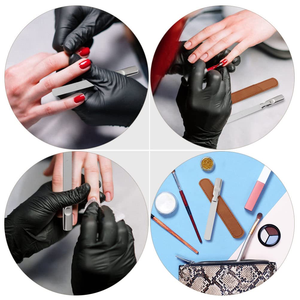 Lurrose 2-Piece Stainless Steel Nail File & Buffer Kit - Professional Manicure Pedicure Tools with Emery Board for Nail Cleaning, Polishing & Shaping - Perfect for Home Salon & Travel Nail Care