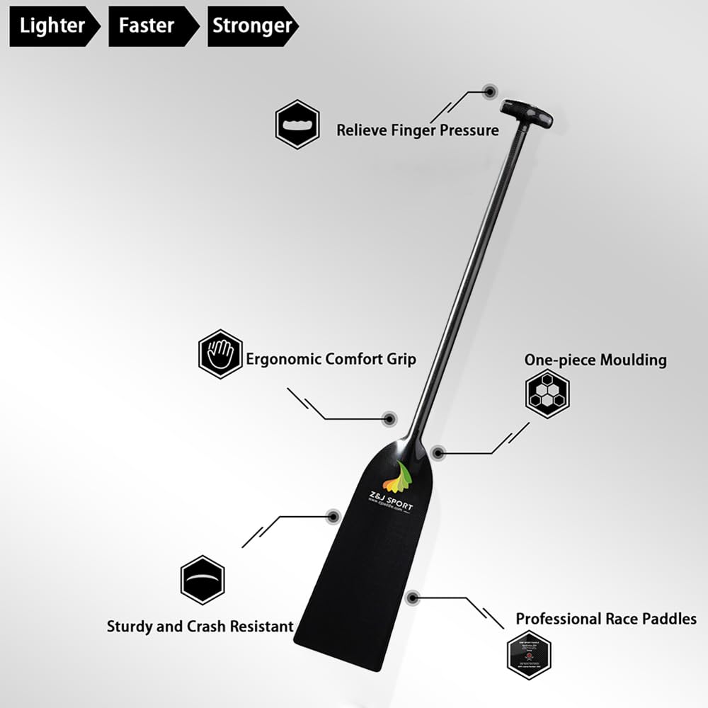Premium IDBF Approved Carbon Fiber Dragon Boat Paddle with T-Grip - Competition Grade Full Carbon Paddle for Professional Dragon Boat Teams - Ideal for Training, Racing & Water Sports