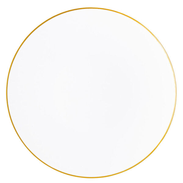 White and Gold Rim Hammered 13