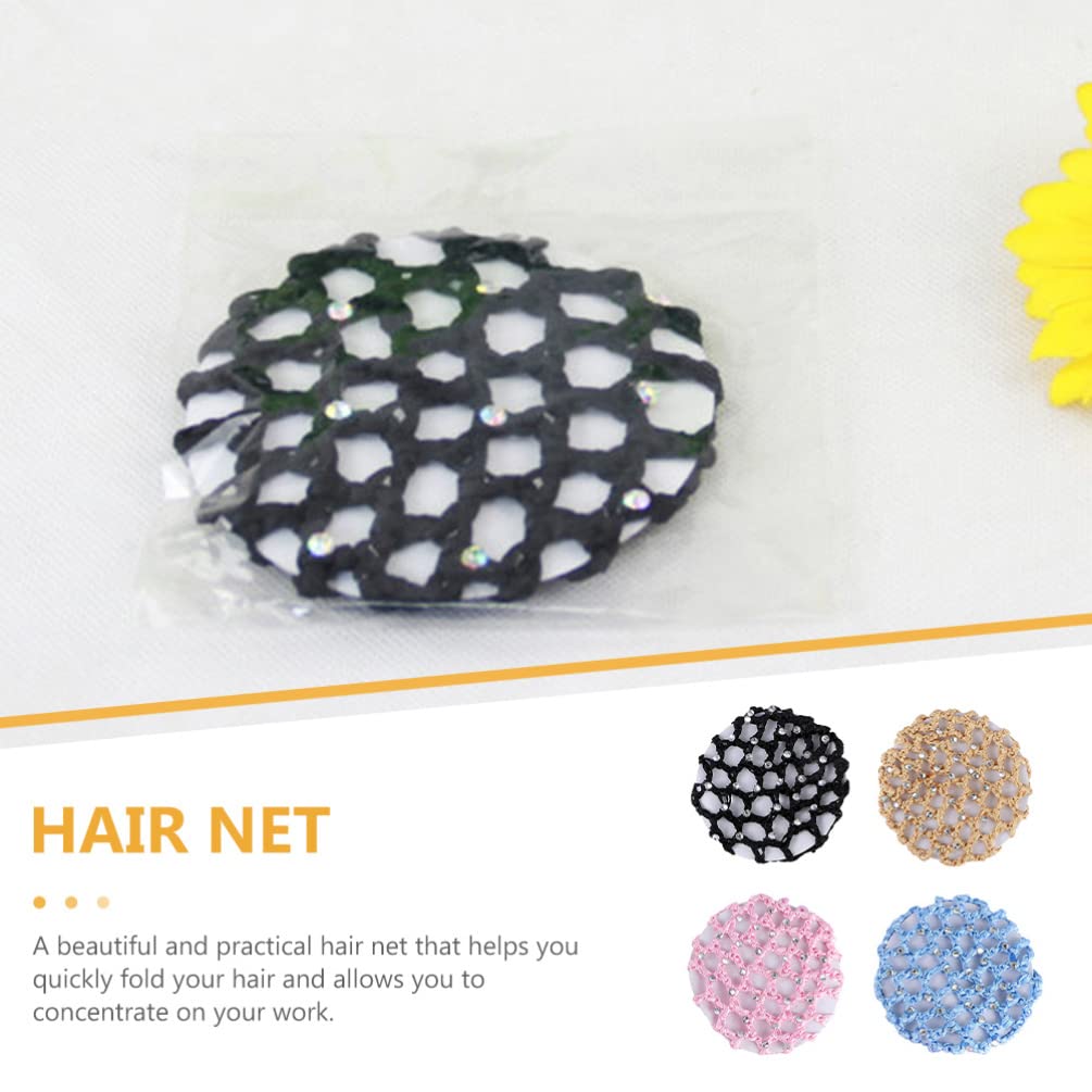 FOMIYES 4Pcs Hair Nets for Women - Polyester Bun Covers for Salon & Work