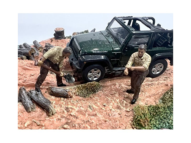 1/43 Scale 4X4 Mechanics Diecast Figure Set - 2 Piece Model Car Accessories for Diorama & Collectible Displays - Perfect for Off-Road Vehicle Scenes & Miniature Photography