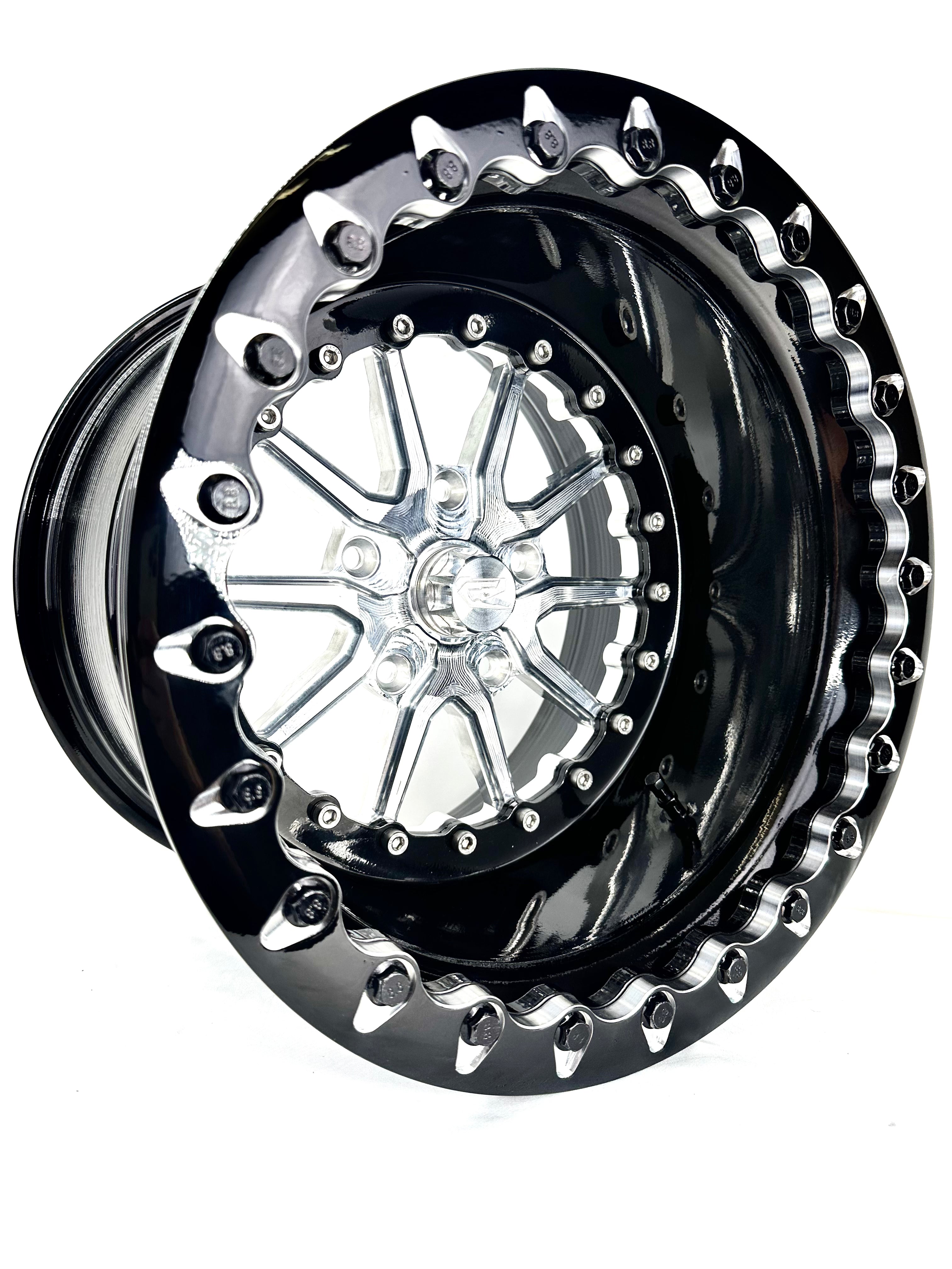 Ultra Light Beadlock Silver Wheels for Polaris RZR PRO R 5x4.5 Bolt Pattern - Off-Road, Trail Riding & Dune Bashing Accessories