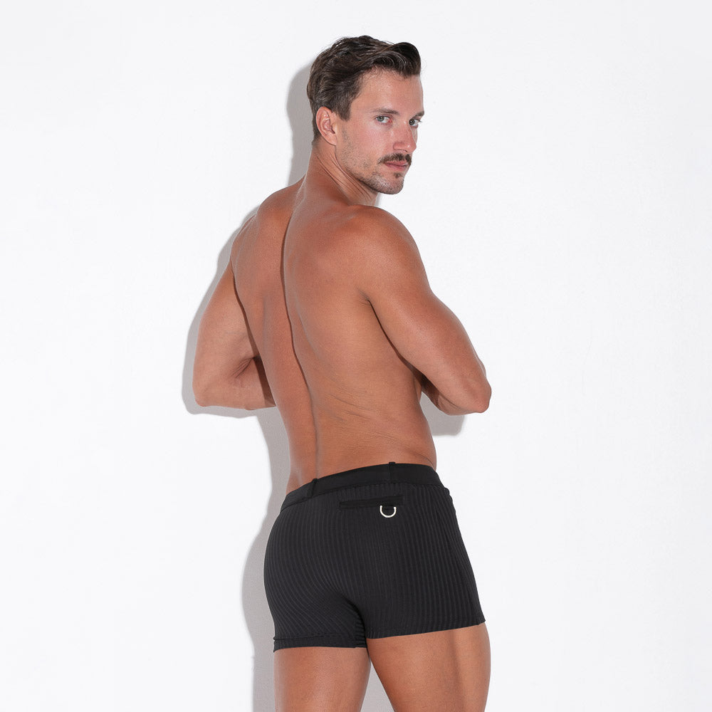 Code 22 Sitges Men's Swim Boxer Briefs - Quick Dry Comfortable Beach Swimwear - Black (25012) - Perfect for Swimming, Beach Vacations & Water Sports