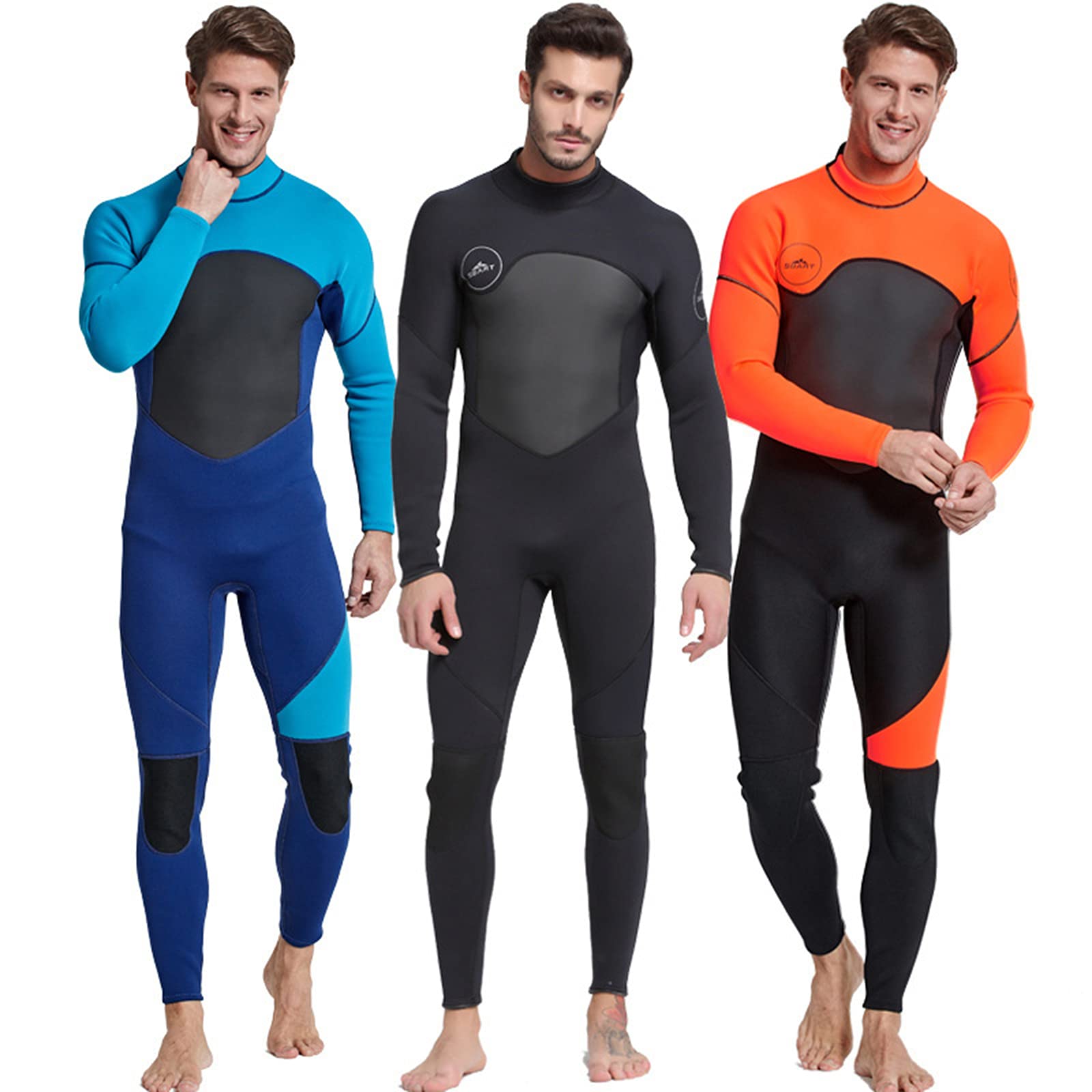 3mm Neoprene Men's Wetsuit - Full Body Scuba Diving Suit with Back Zip for Surfing, Swimming & Water Sports | Ideal for Snorkeling, Kayaking & Cold Water Activities